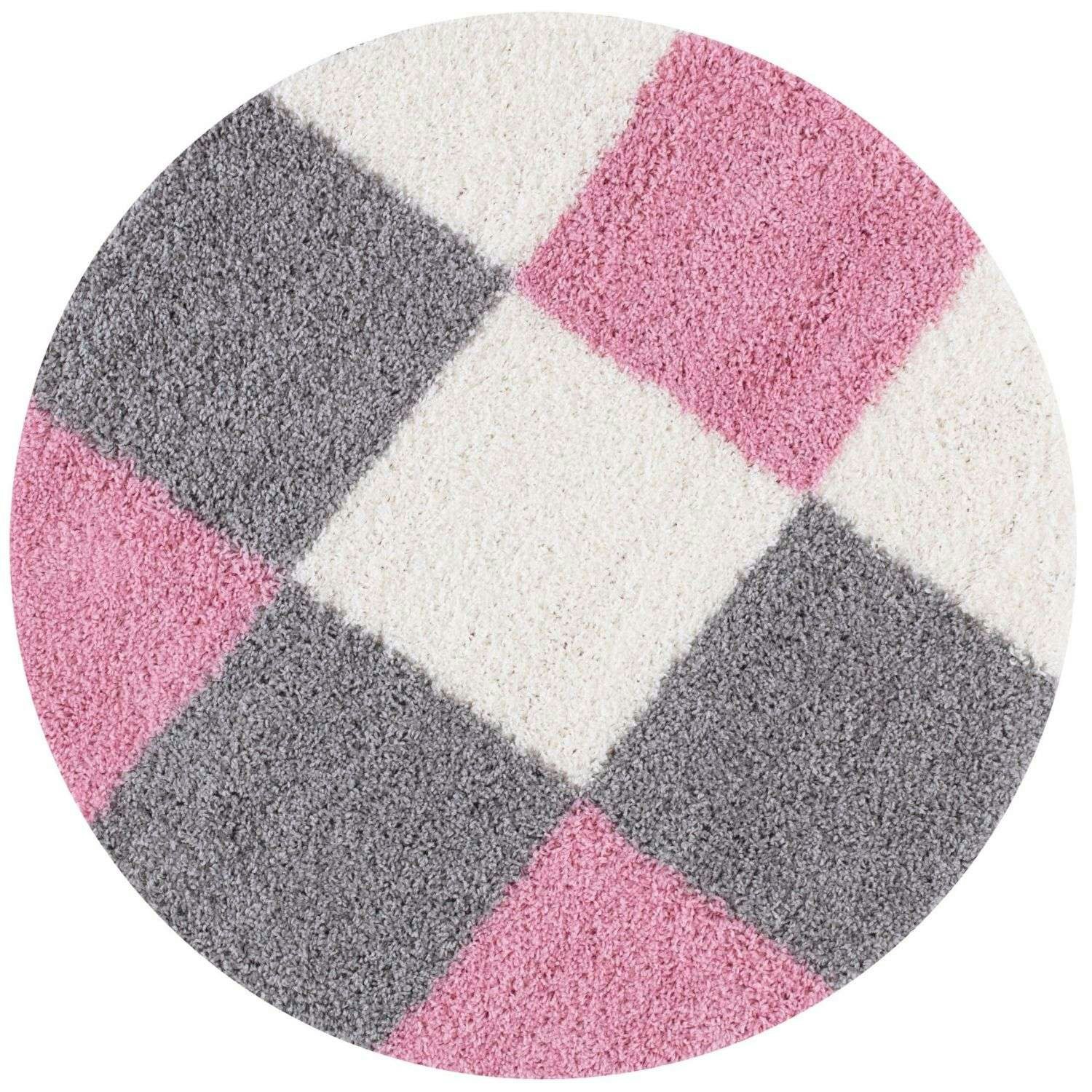 The Rugs Pink Myshaggy Geometric Rug - Ø 120 Cm
