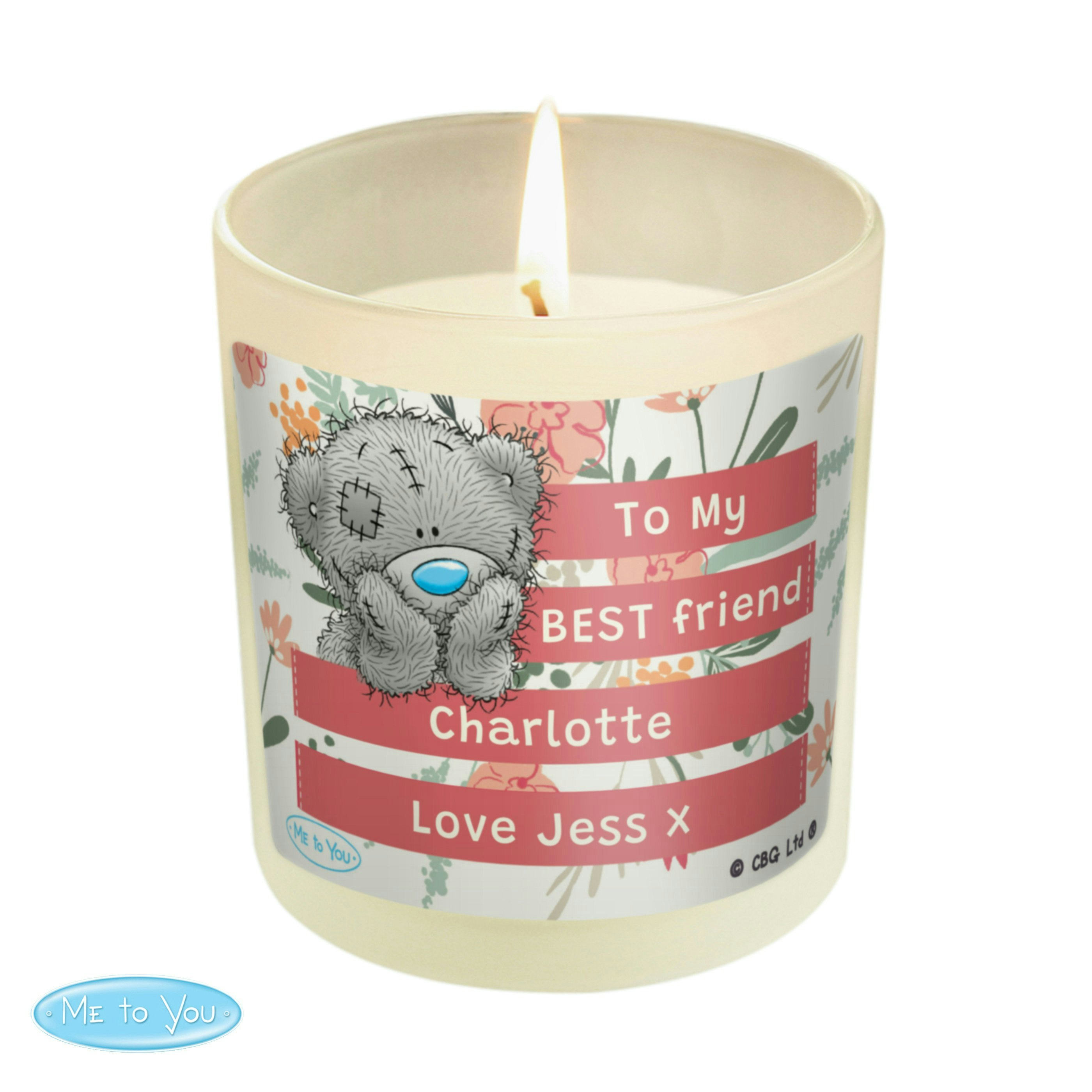 Personalised Memento Company Personalised Me To You Floral Scented Jar Candle