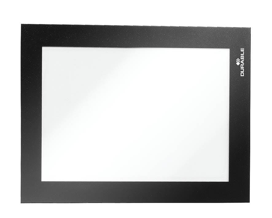 Rackhams Black Duraframe Magnetic Document Signage Frame For Metal | 5 Pack | A6