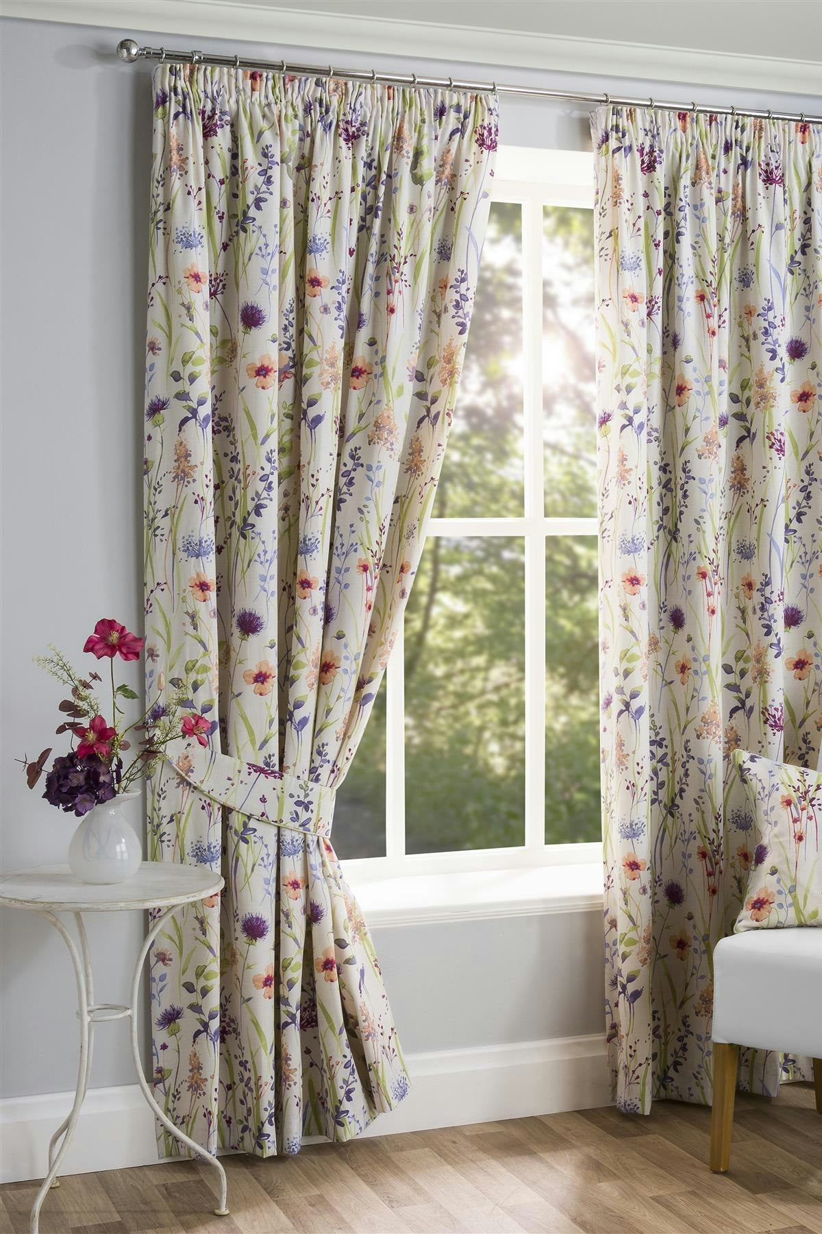 Rackhams Hampshire Floral Fully Lined Pencil Pleat Curtains - Multi - 66 X 54"