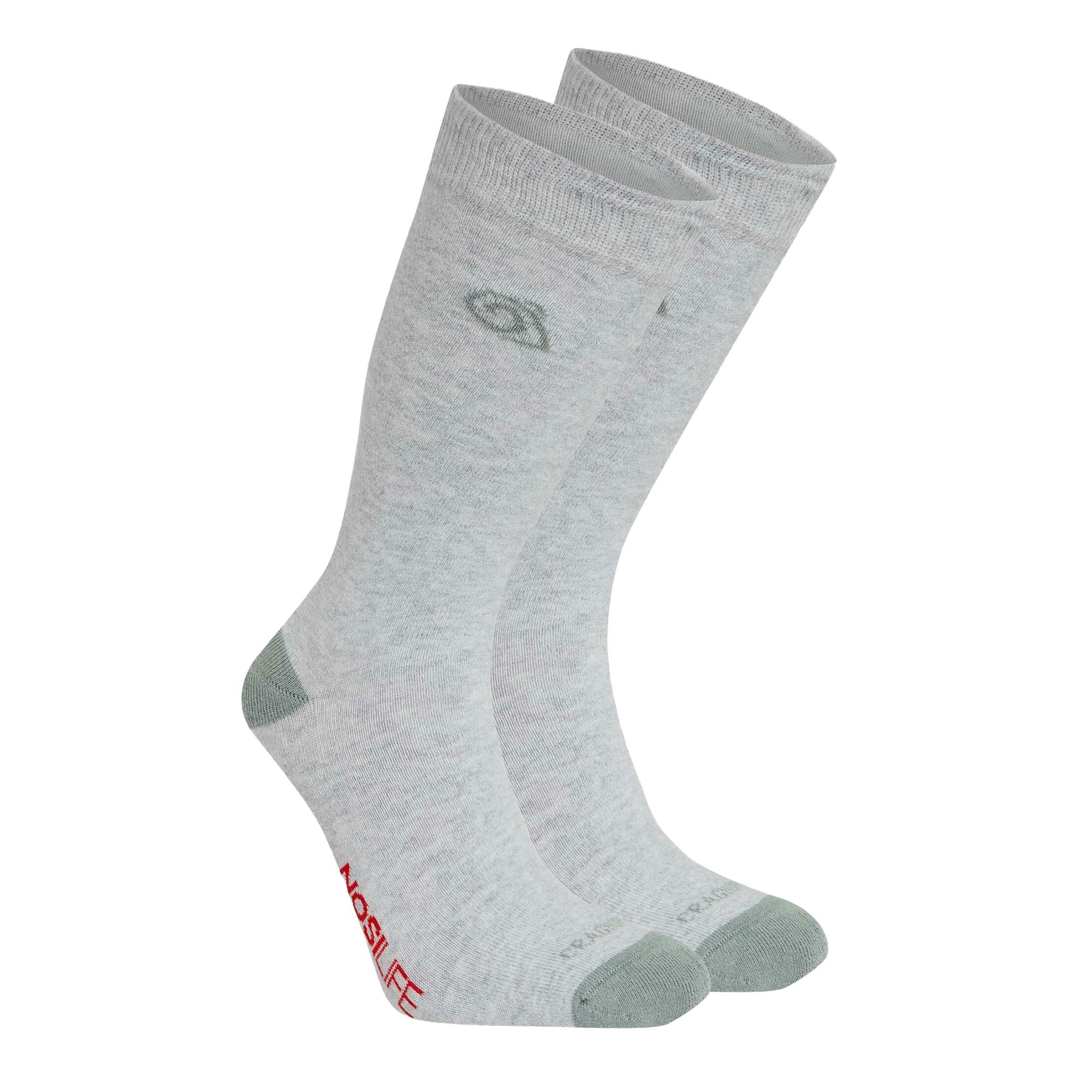 Craghoppers Unisex Grey Adult Insect Repellent Socks - Soft Marl/Lichen - Soft Marl/Lichen - 6 Uk-8 Uk - 65% Organic Cotton/19% Polyester/15% Polyamide/1% Elastane