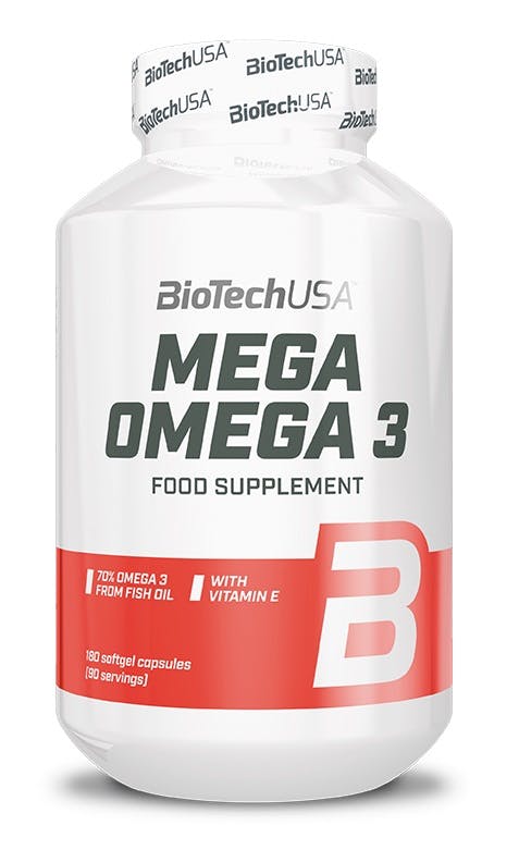 BiotechUSA Mega Omega 3 1000mg with Vitamin E - 180 Softgel Capsules - Image 6