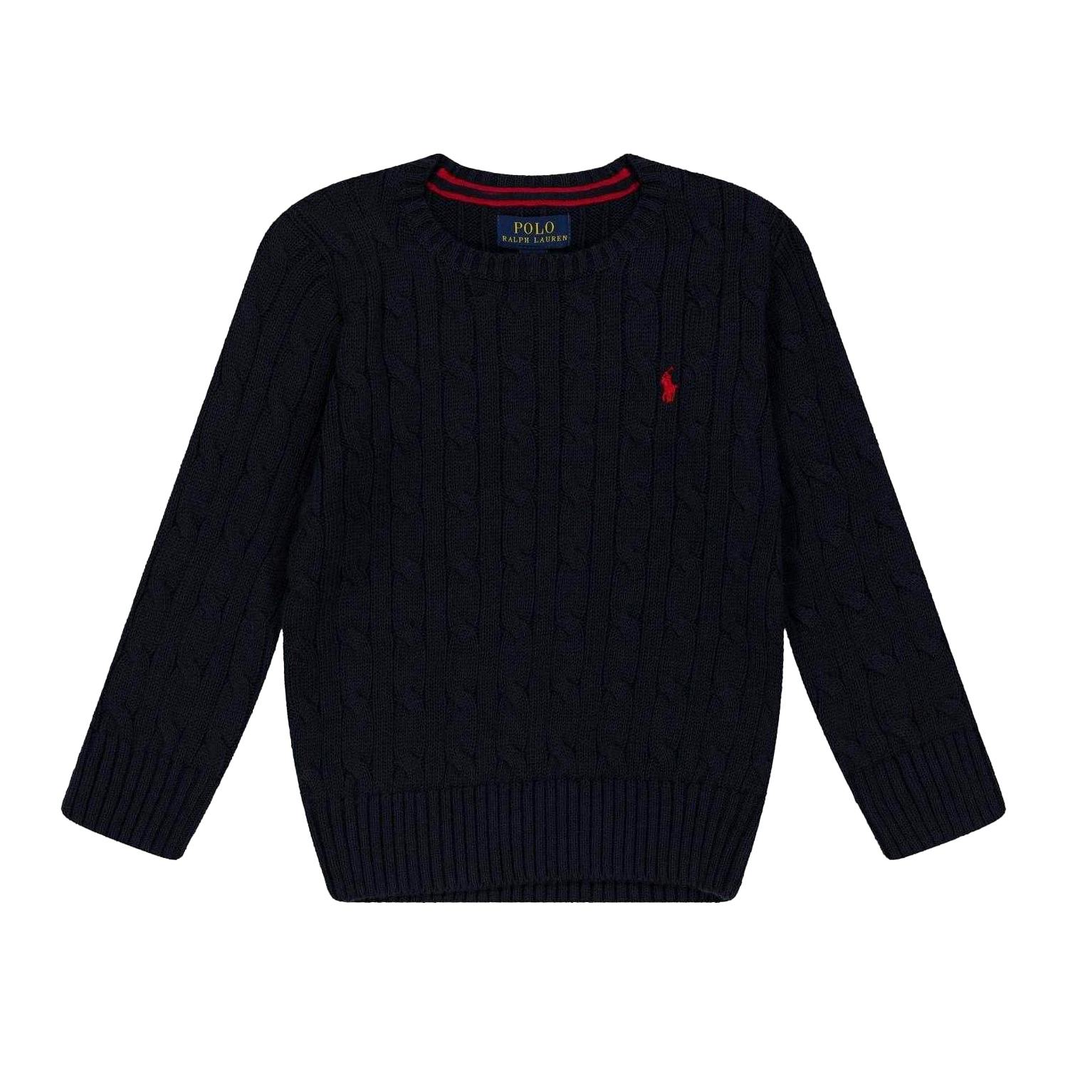 Ralph Lauren Kids Cable Knit Regular Jumper - Navy - 7 Years - Navy - 100% Cotton