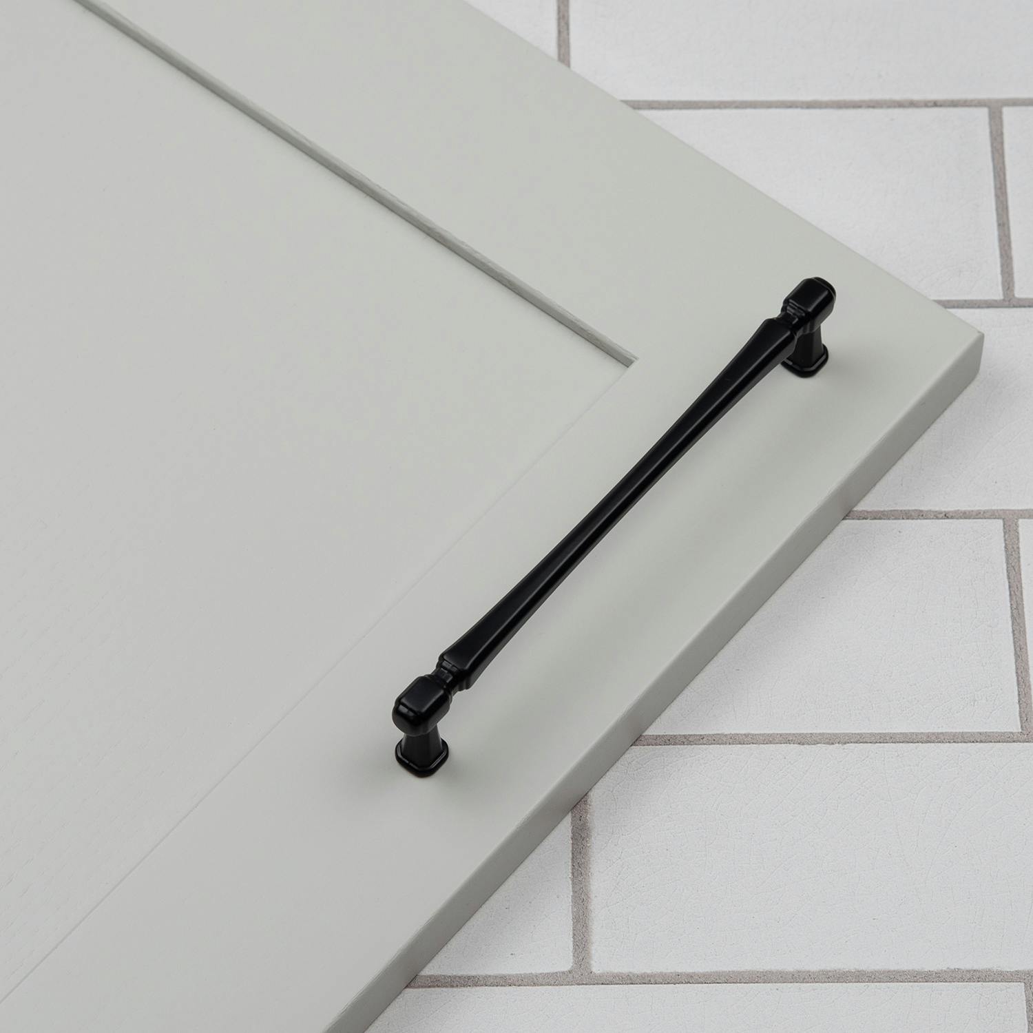 Rackhams Black Matt Handle And Coordinating Knob - 160Mm Handle