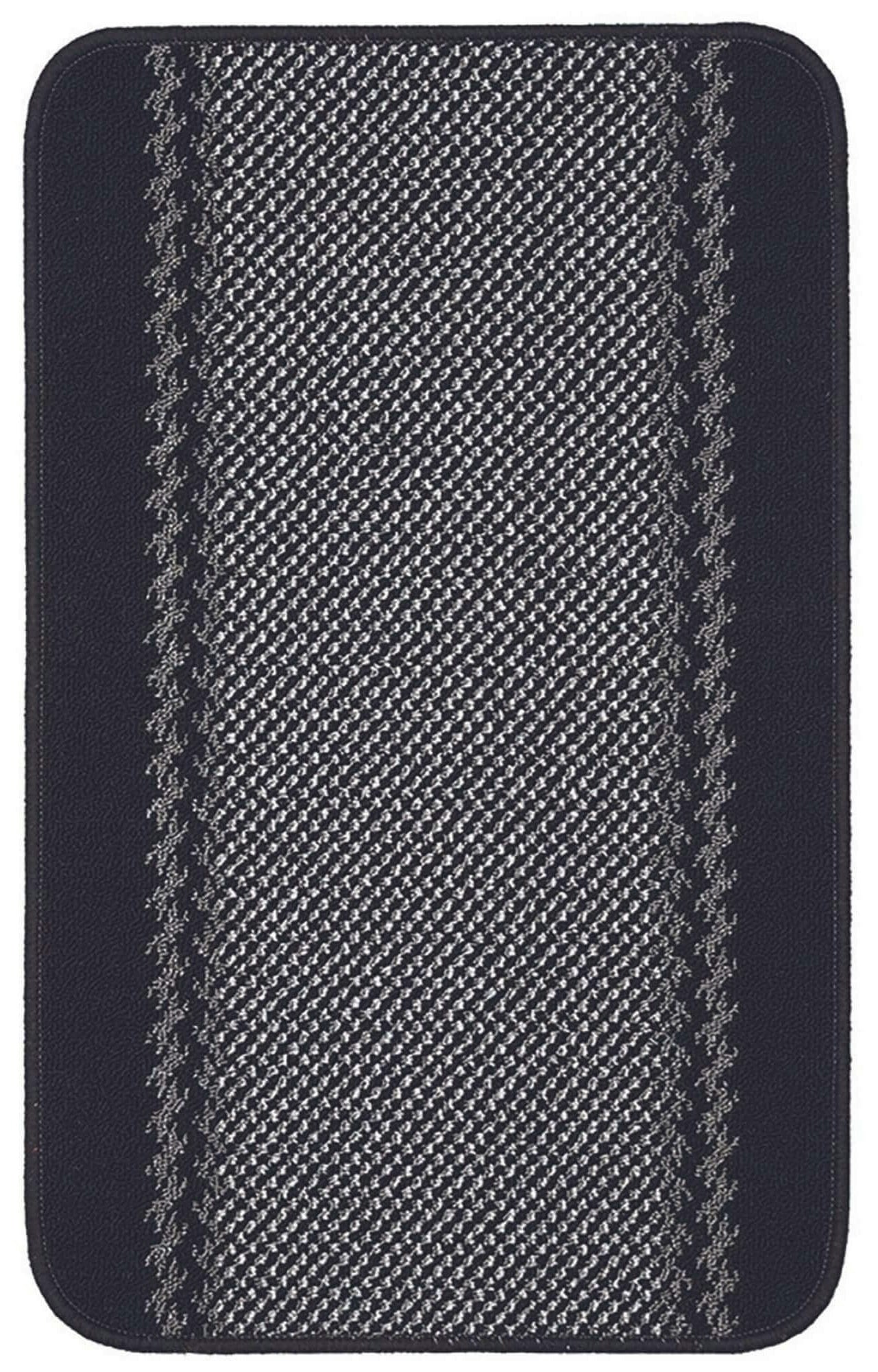 Washamat Kilkis Mat - Black - 80 x 50cm - Polypropylene Pile - Non-Slip Backing - Image 2