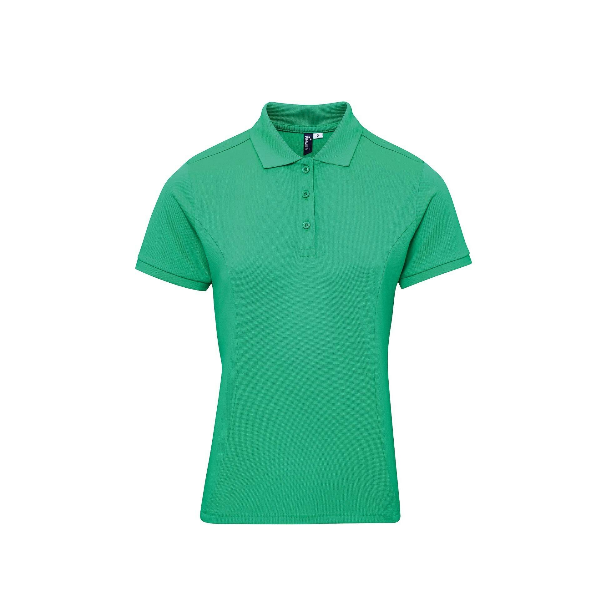 Premier (S, Kelly) Womens/Ladies Coolchecker Plus Piqu Polo With Coolplus - Image 3