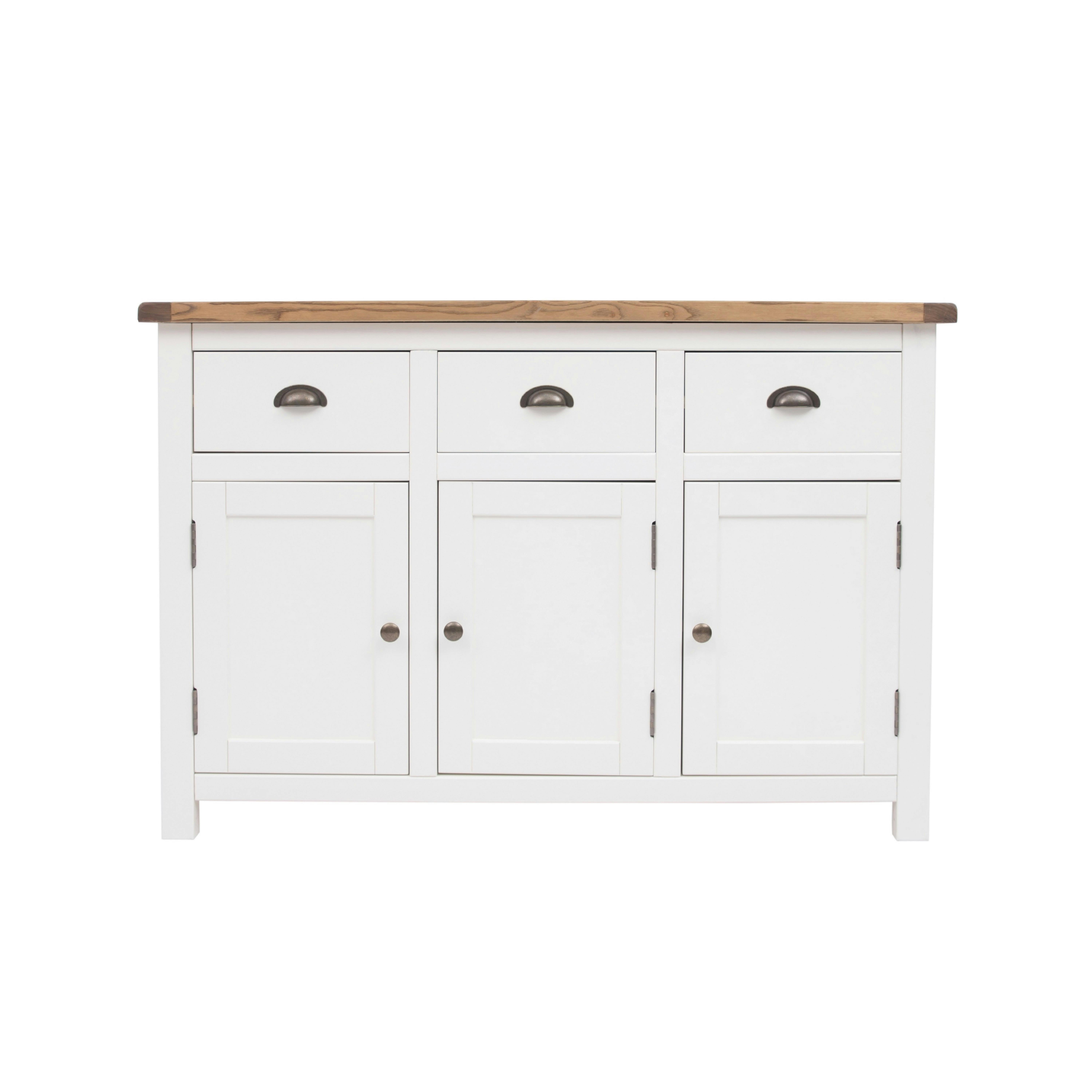 Cabinet Bits White Lovere Off 3 Drawer 3 Door Sideboard Brass Cup Handle - Off