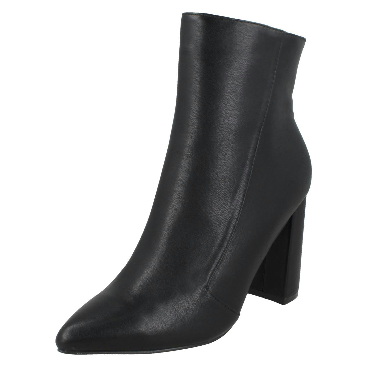 Spot On Women's Black Zip Up Ankle Boots F51140 - Uk 7