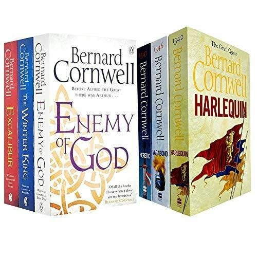 Various Publishers Warlord Chronicles & The Grail Quest Series 6 Books Collection Set By Bernard Cornwell – The Winter King, Excalibur & Historical Adventure Collection