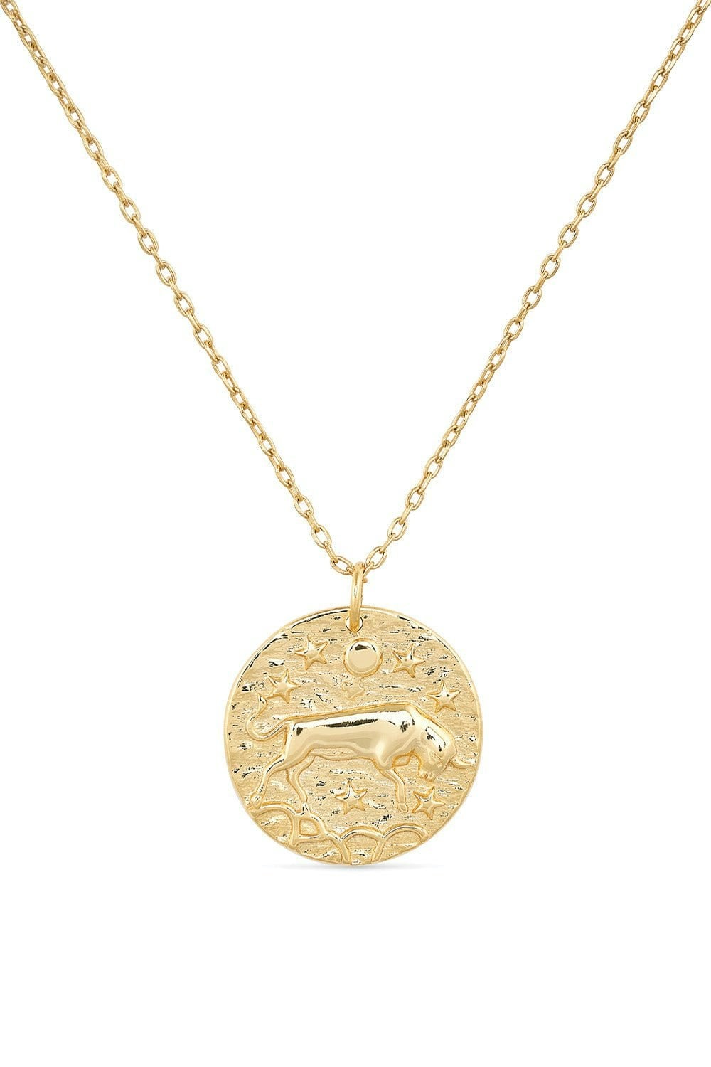 Elk & Bloom Gold 14K Bull Coin Necklace - 56Cm Full Necklace - No Thank You
