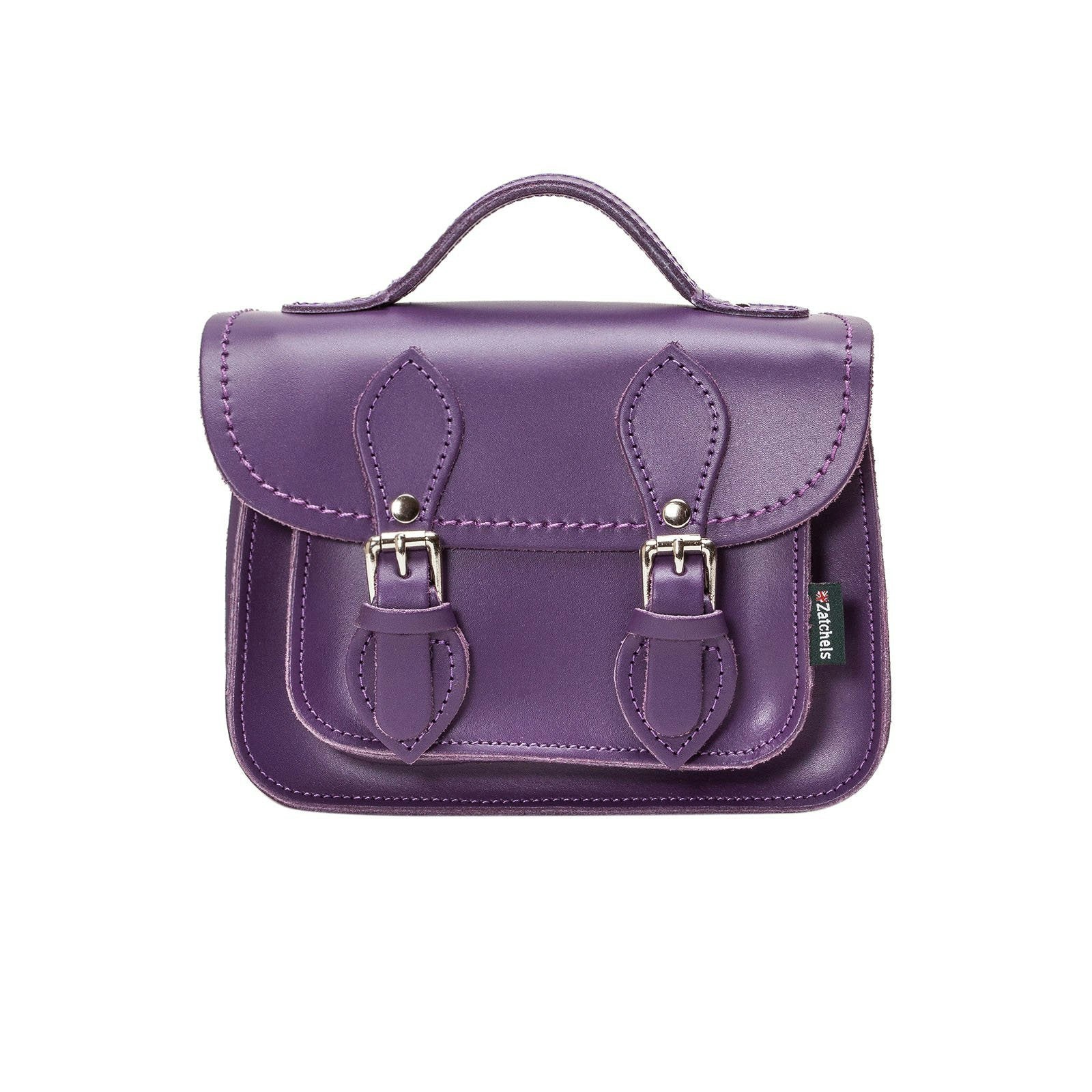 Zatchels Purple Handmade Leather Micro Satchel - Small