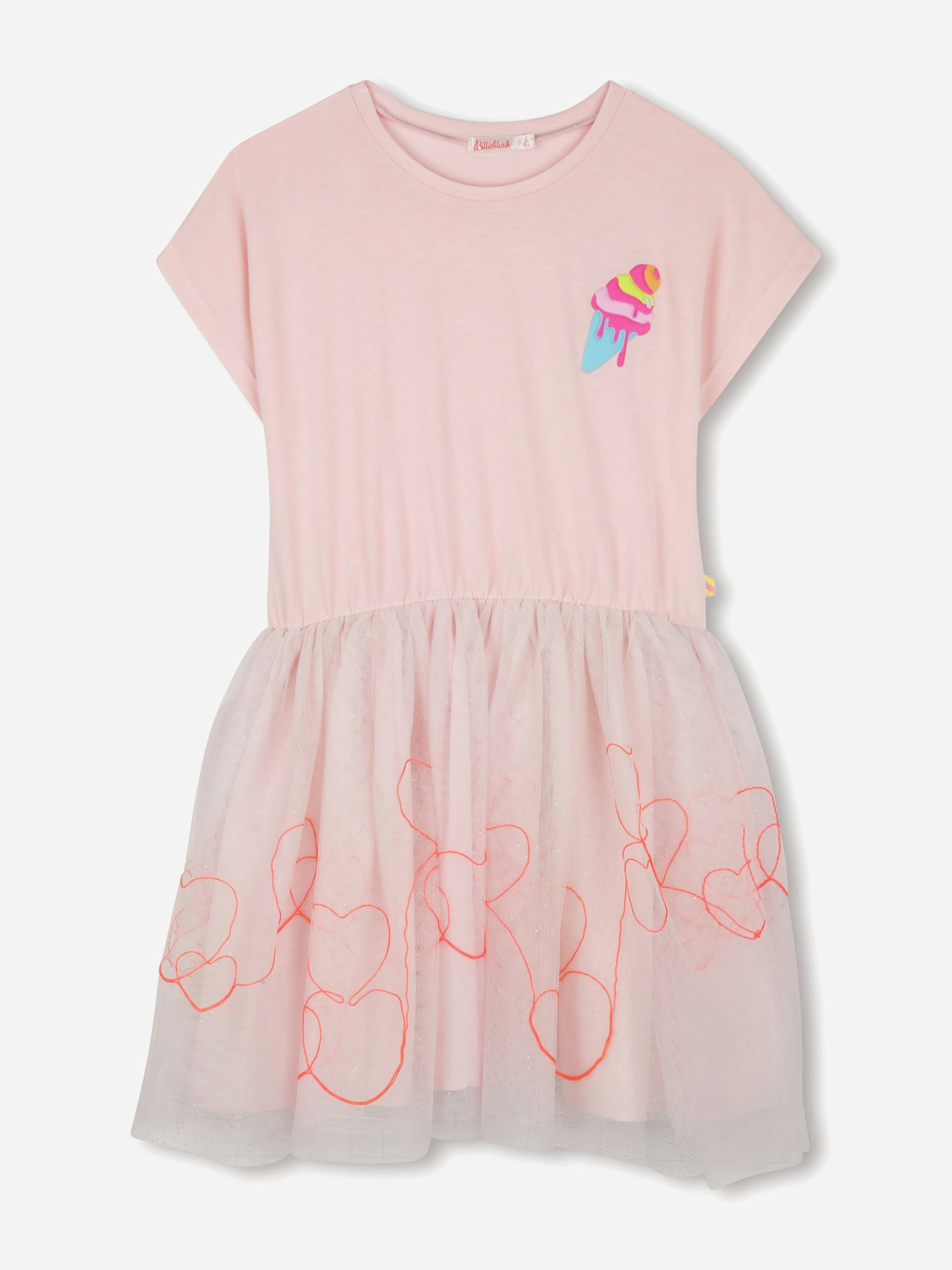 Billieblush Girls Pink Bi-Material Dress In - 12 Yrs