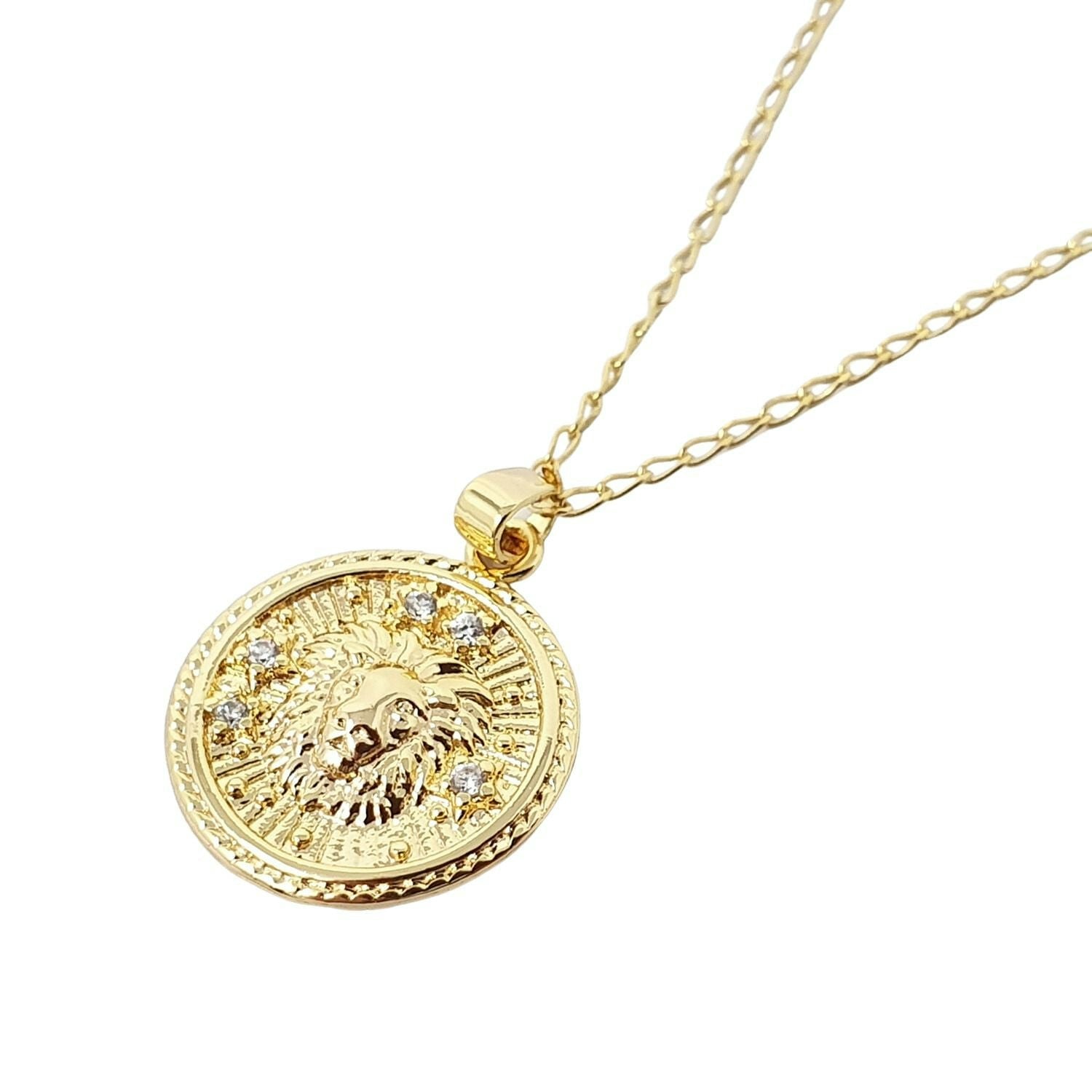 Harfi Gold Leo Plated Zodiac Astrology Pendant Charm Necklace