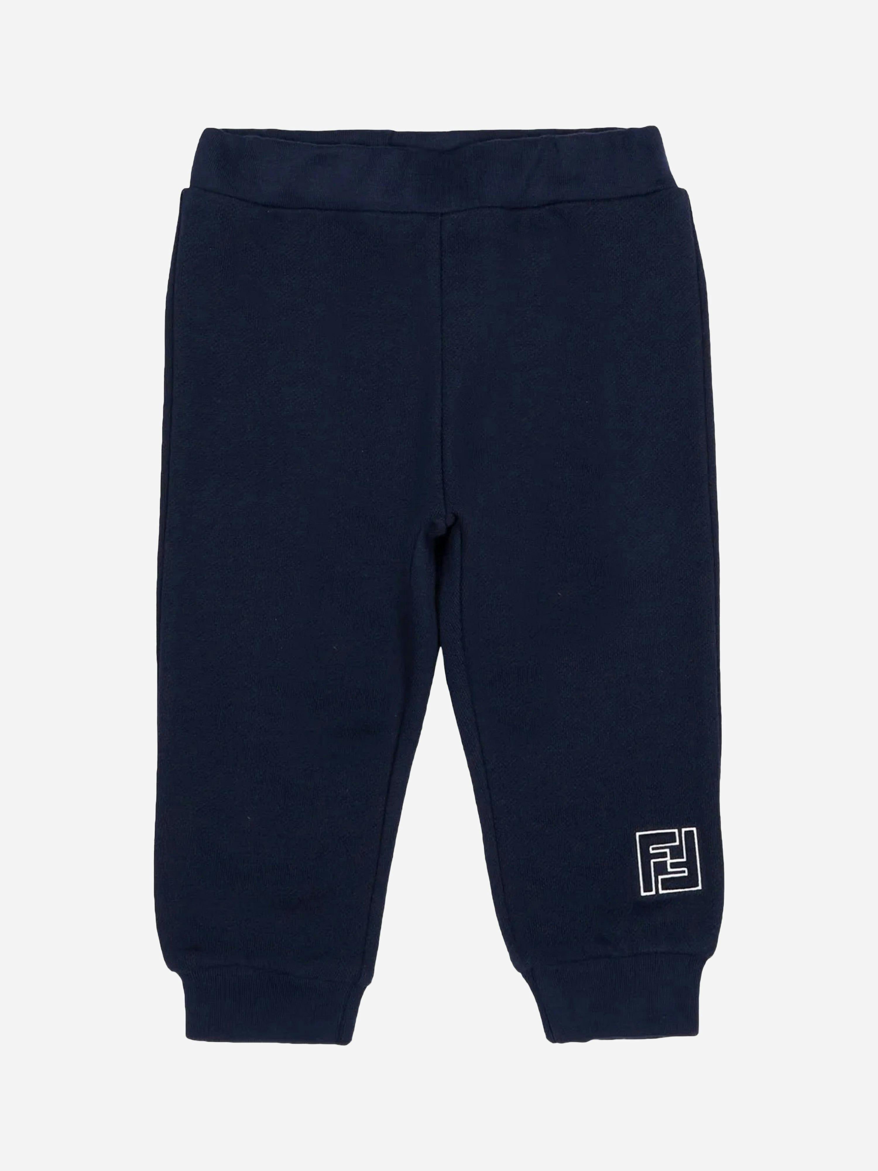 Fendi Kids Boys Dark/Blue Fendi Baby Ff Logo Joggers In Navy - Navy - 36 Mths