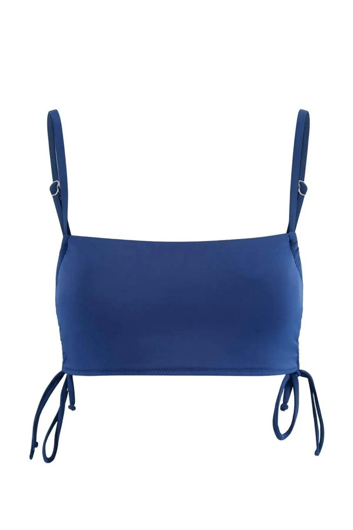 Wovcor Dark Tunnel Bralette Covered Bikini Top - Navy - 12.0