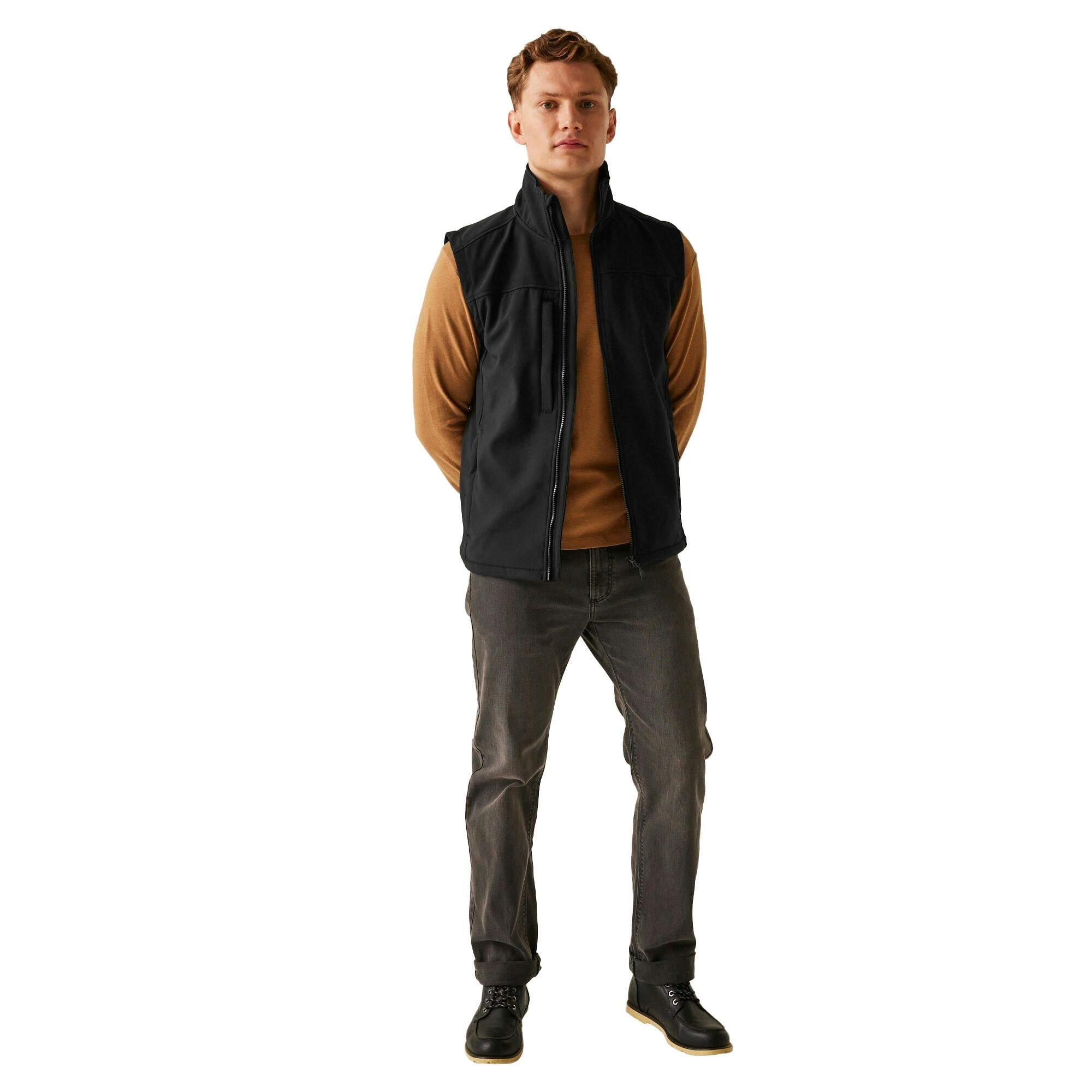 Regatta Unisex Black Adult Flux Softshell Body Warmer - All - 6XL - All - 96% Polyester/4% Polyester Pbt