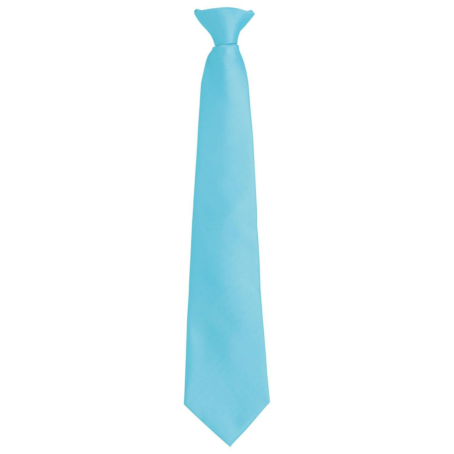 Premier (One Size, Turquoise) Unisex Adult Colours Fashion Plain Clip-On Tie - Image 3