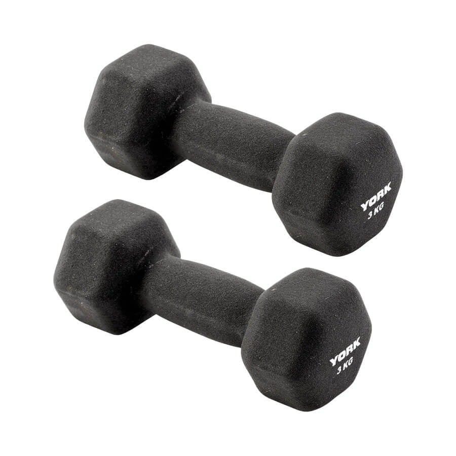 York Neoprene Hex Dumbbells 2 X 3Kg