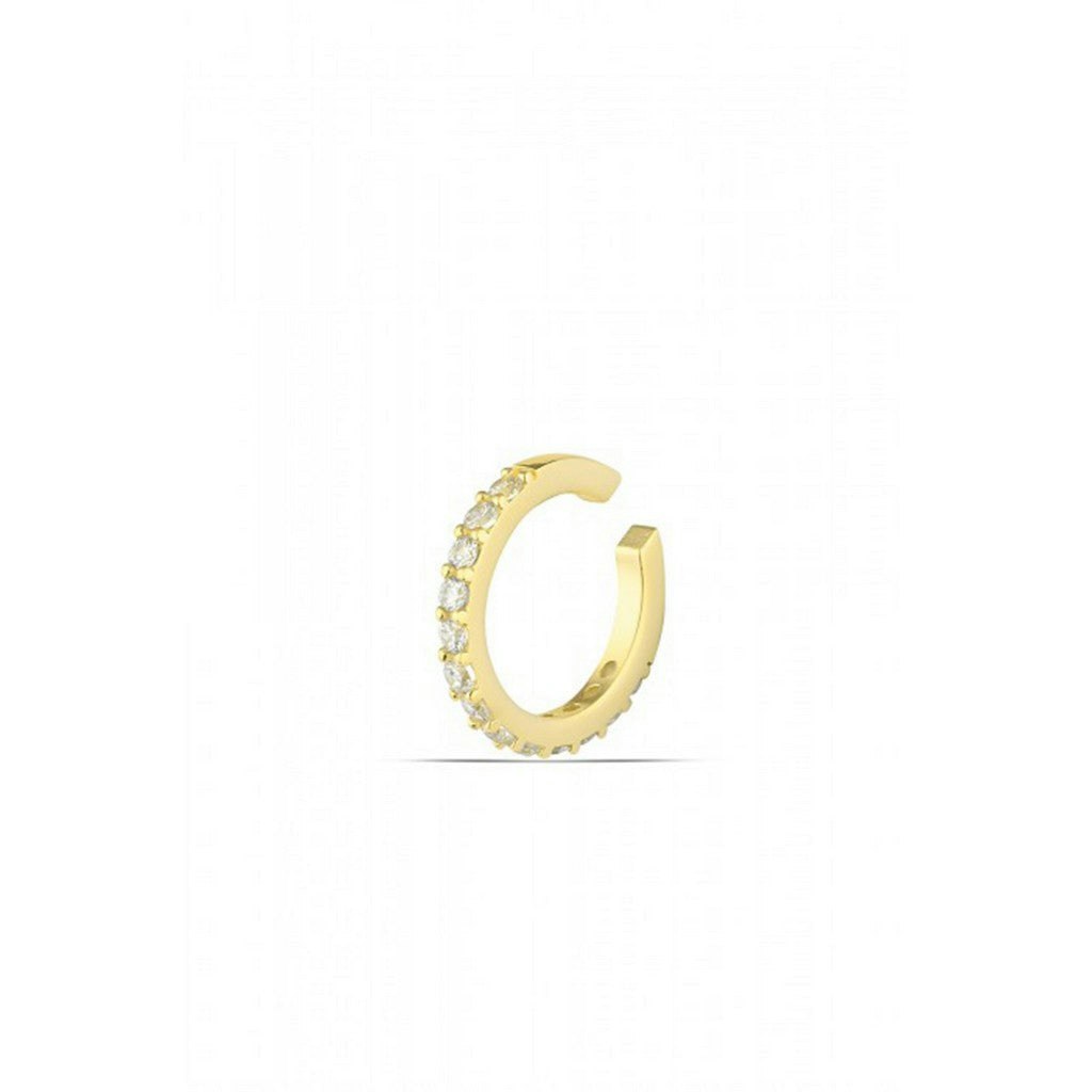 Spero London Silver/Gold Cubic Zirconia Sterling Ear Cuff No Piercing