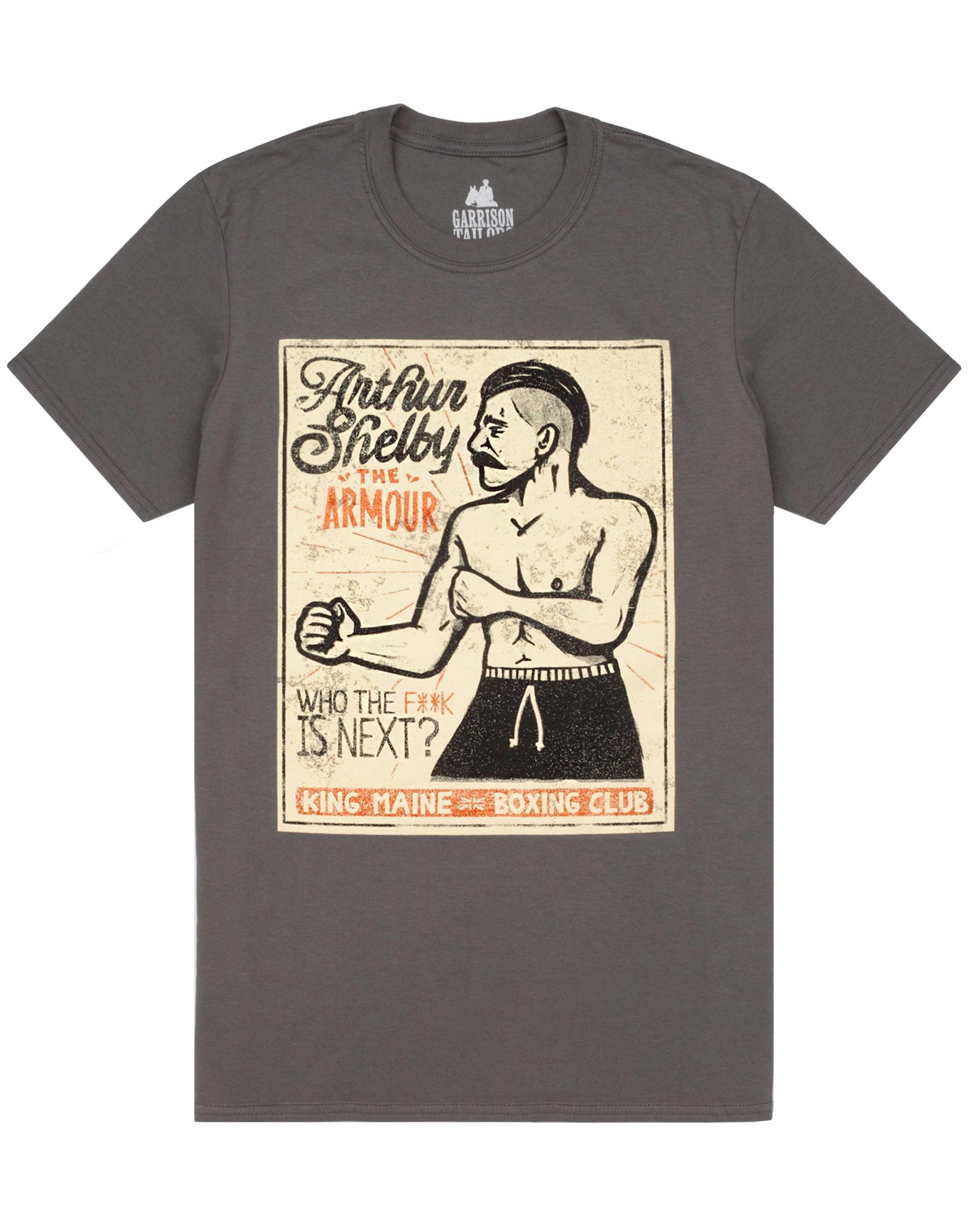 Vanilla Underground Men's Grey Peaky Blinders Arthur Shelby Short Sleeved T-Shirt - Small