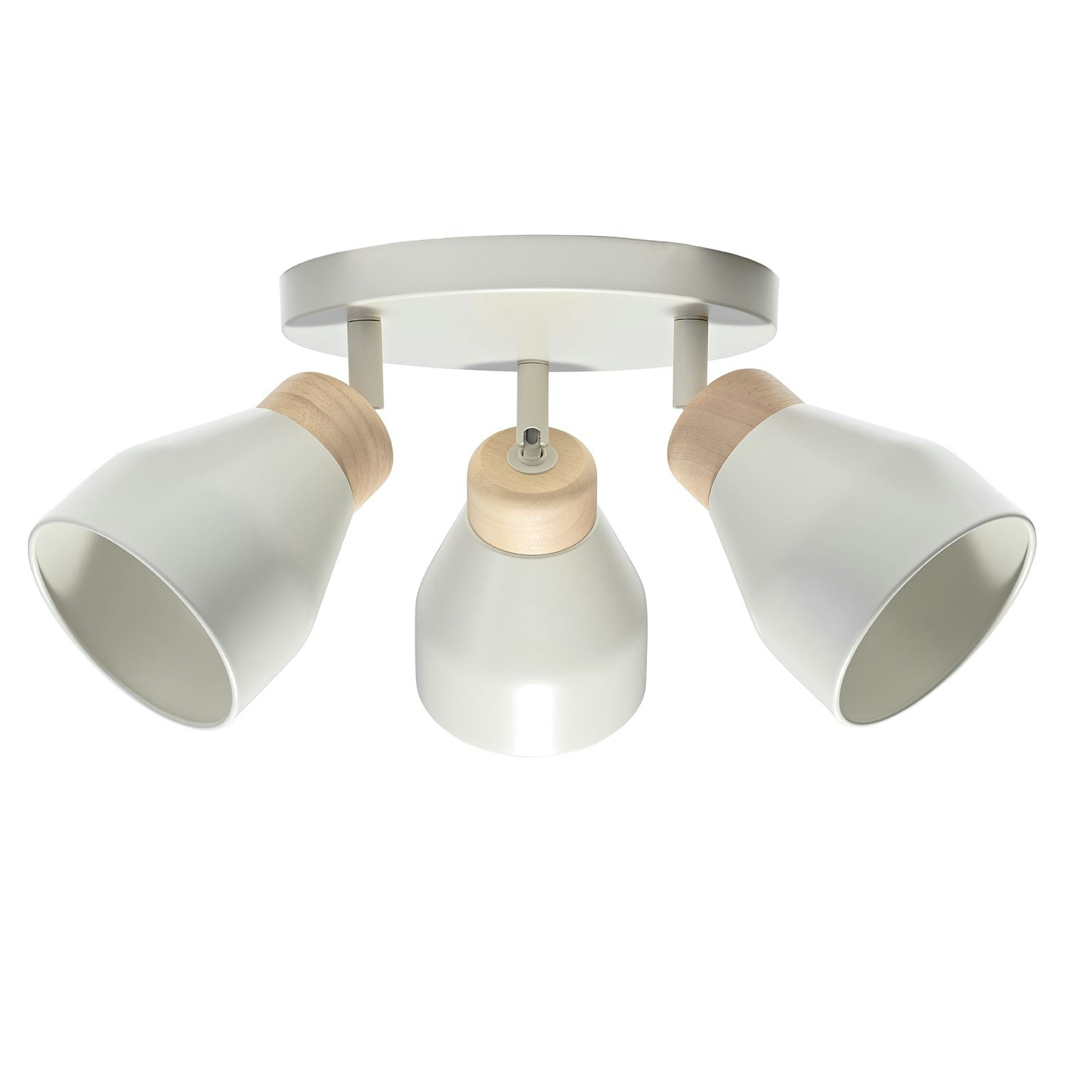Happy Homewares Light/Grey Contemporary Scandinavian Designed Triple Spot Ceiling In Muted Dove