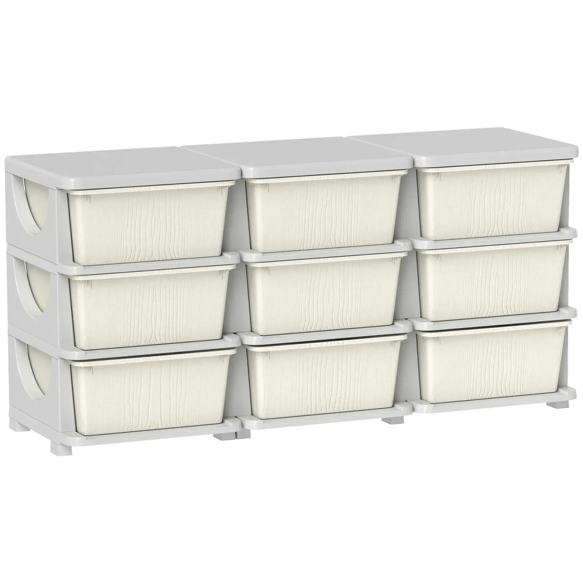 Rackhams Blue/Cream Kids Storage Units With Drawers 3 Tier Chest Dresser Tower - 113 X 37 X 56.5 Cm - Image 6