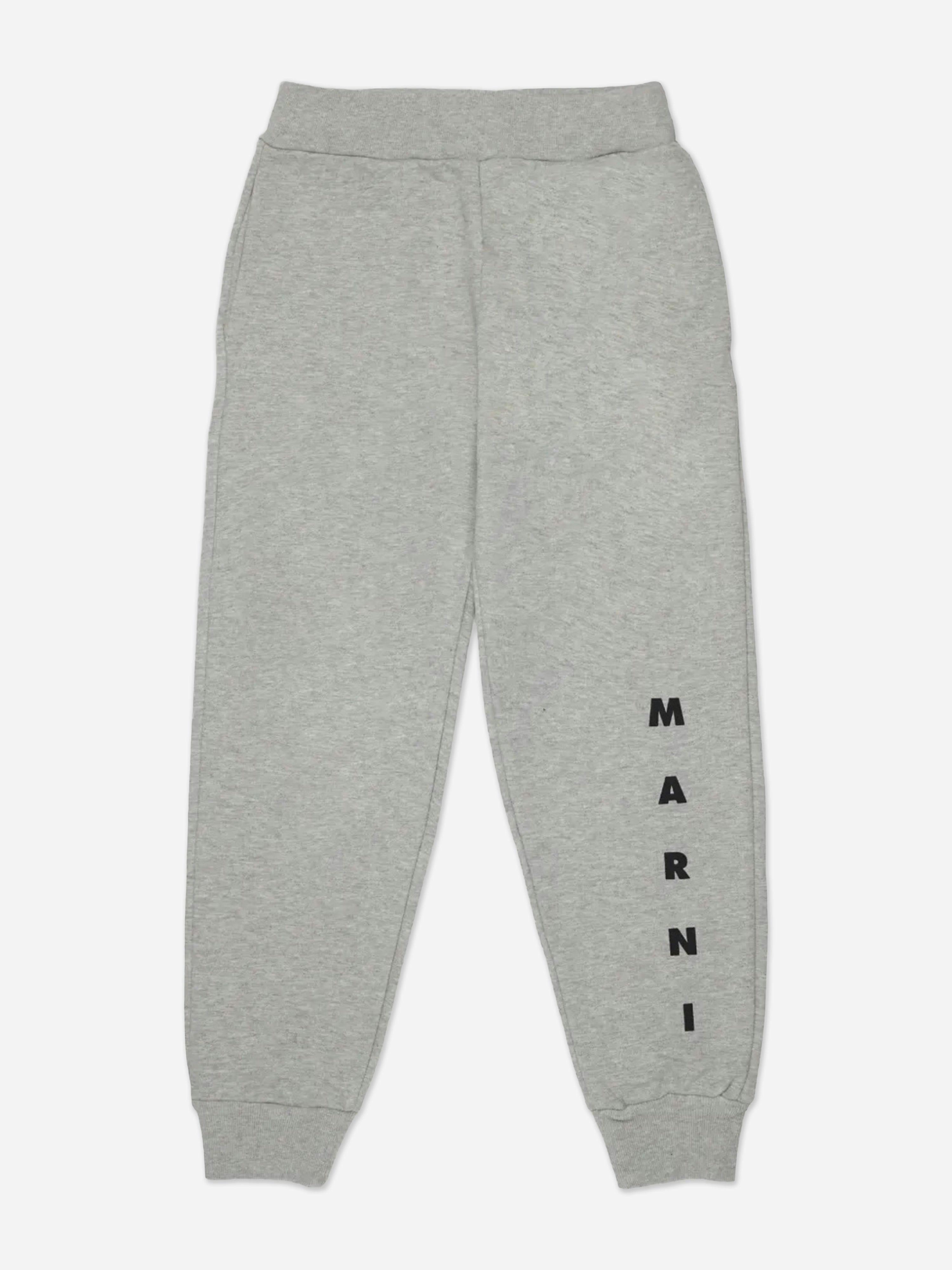 Marni Kids Boys Grey Logo Joggers In - 12 Yrs