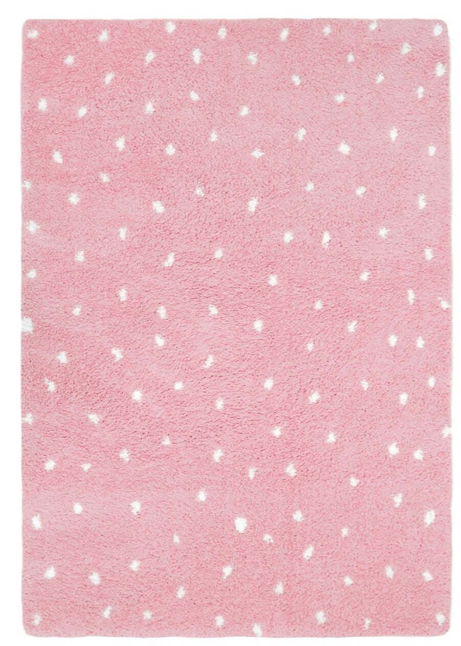 The Rugs Pink Snug Spotty Shaggy Rug - 80X150 Cm