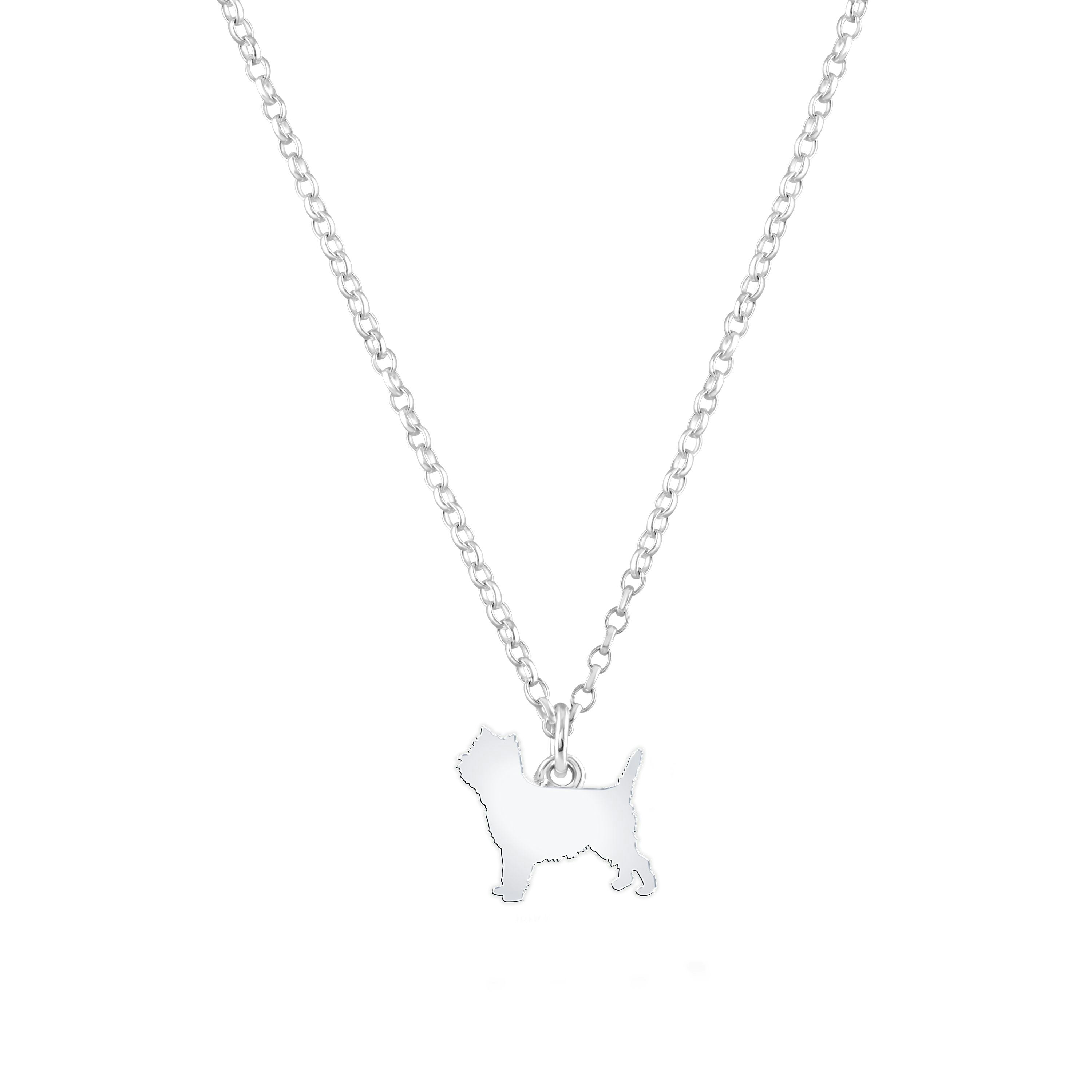 Mylee London Silver Cairn Terrier Silhouette Necklace - Personalised - Yes