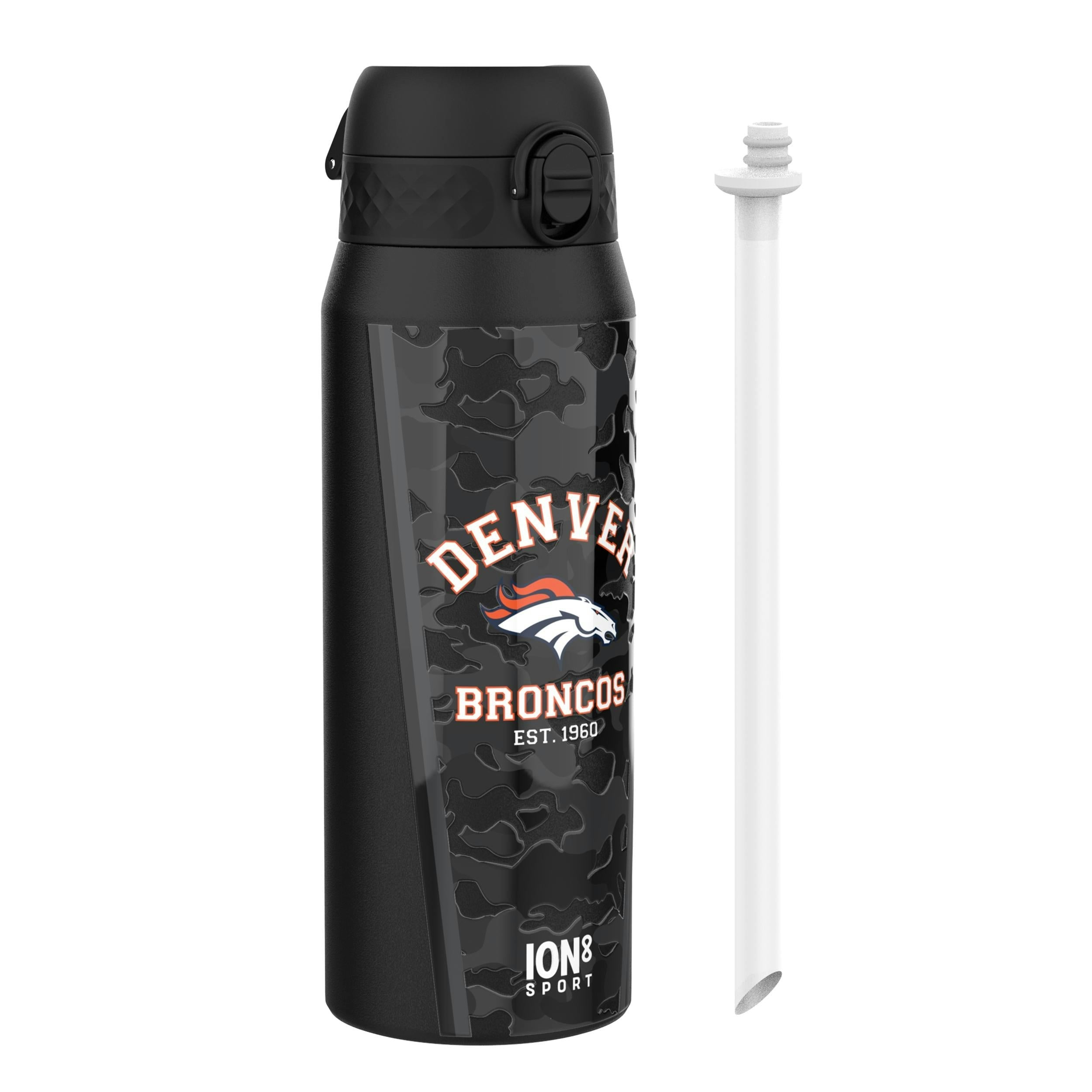 Rackhams Nfl X Ion8 Insulated Steel Water Bottle, Nfl Broncos, 750Ml (24Oz)
