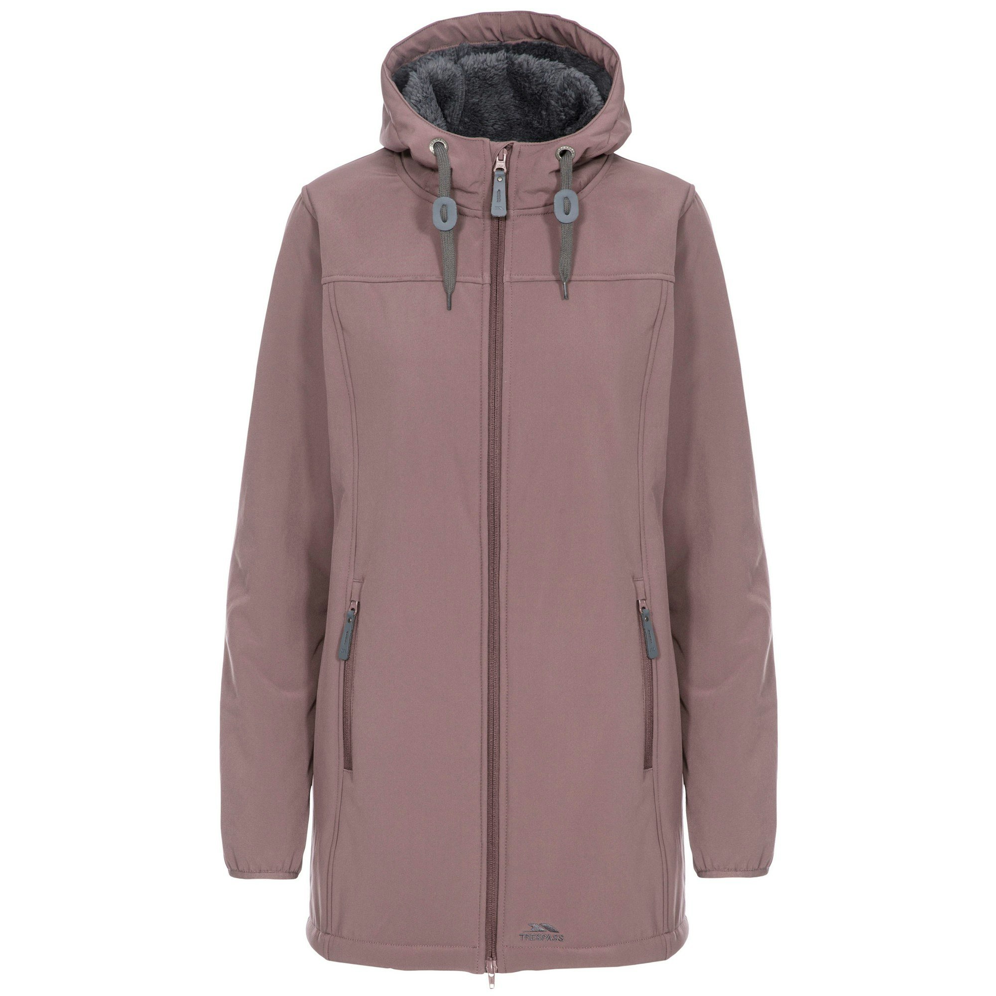 Trespass Women's Kristen Longer Length Hooded Waterproof Jacket - Dusty Heather - Dusty Heather - Small