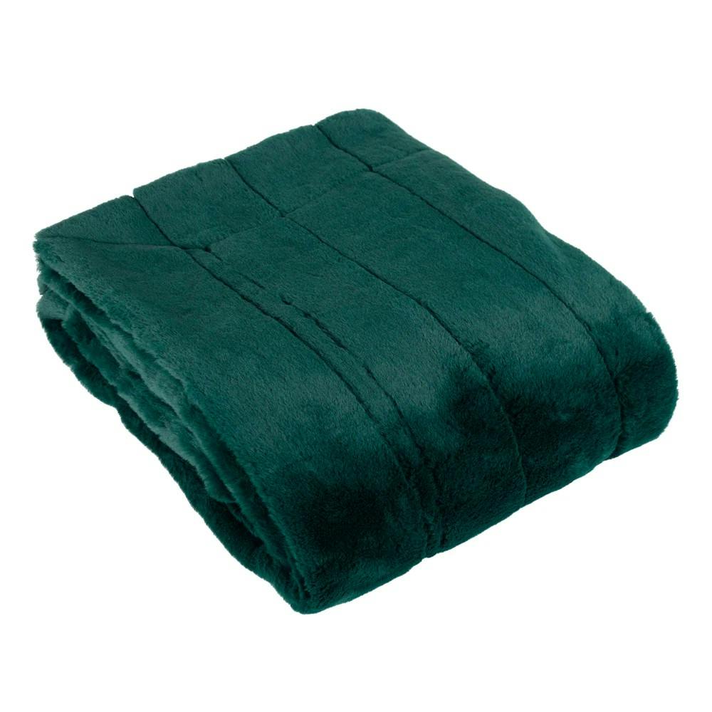 Rackhams Empress Faux Fur Throw - Emerald - 130Cm X 180Cm - Emerald - 100% Polyester