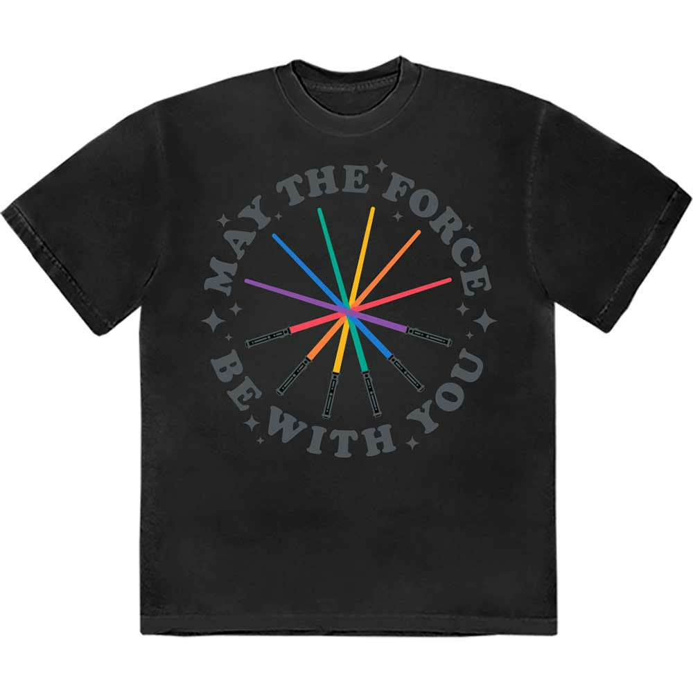 Paradiso Clothing Unisex Black Star Wars Rainbow Sabers T Shirt - Xl