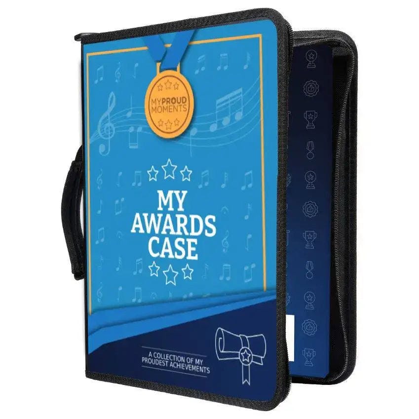 My Proud Moments Blue Medal, Badge & Certificate Case - Music