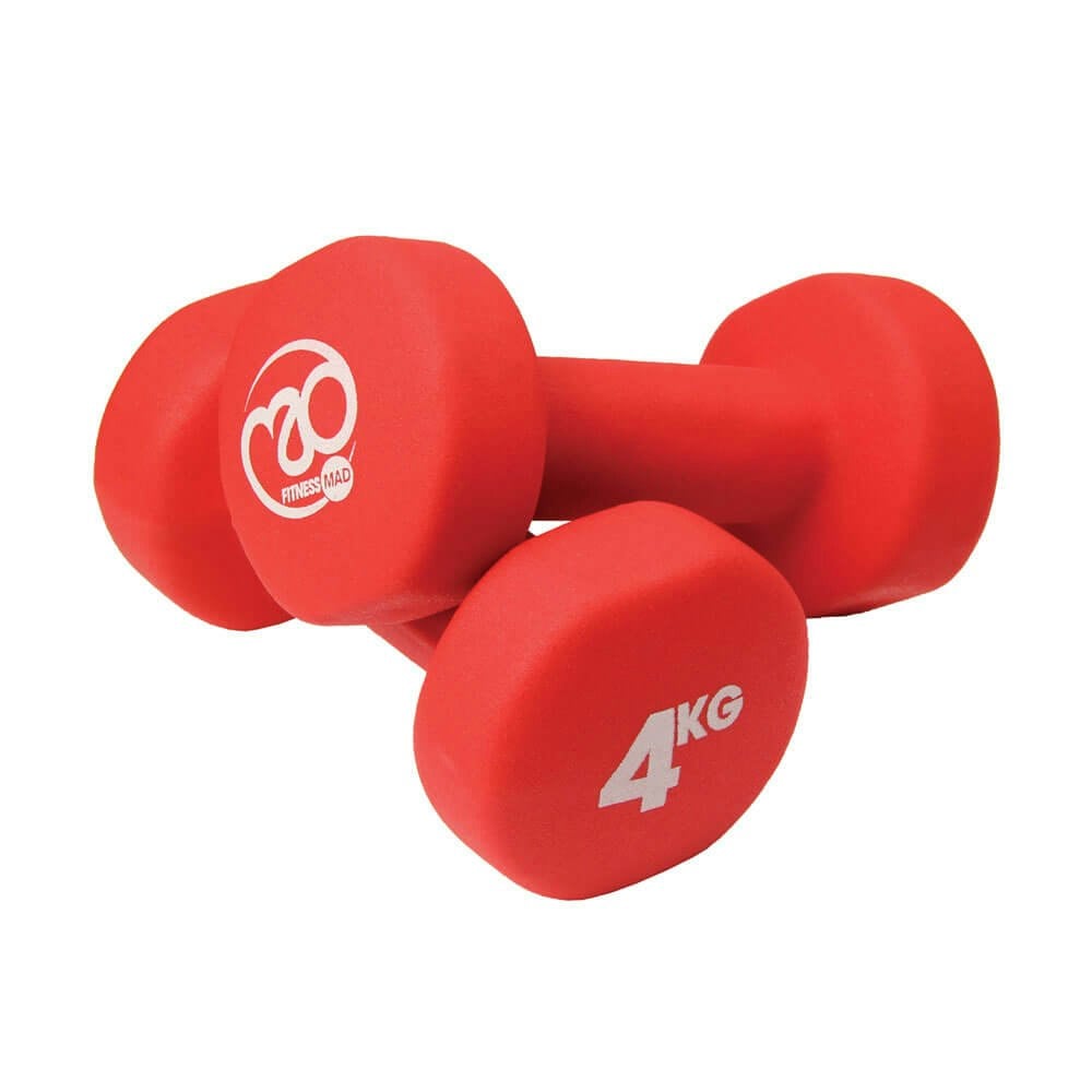 Fitness Mad Unisex Red Neoprene Dumbbells In 4Kg - Image 4
