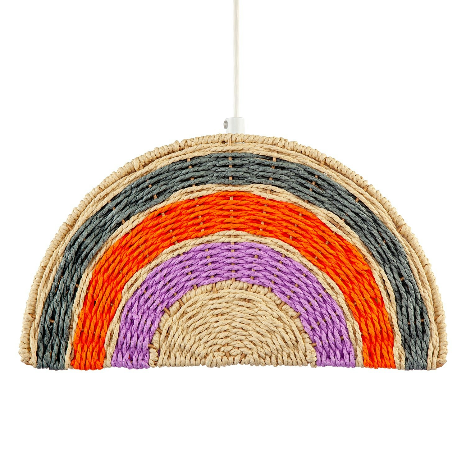 Happy Homewares Light Multi Coloured Rainbow Stripes Childrens Ceiling Pendant Shade