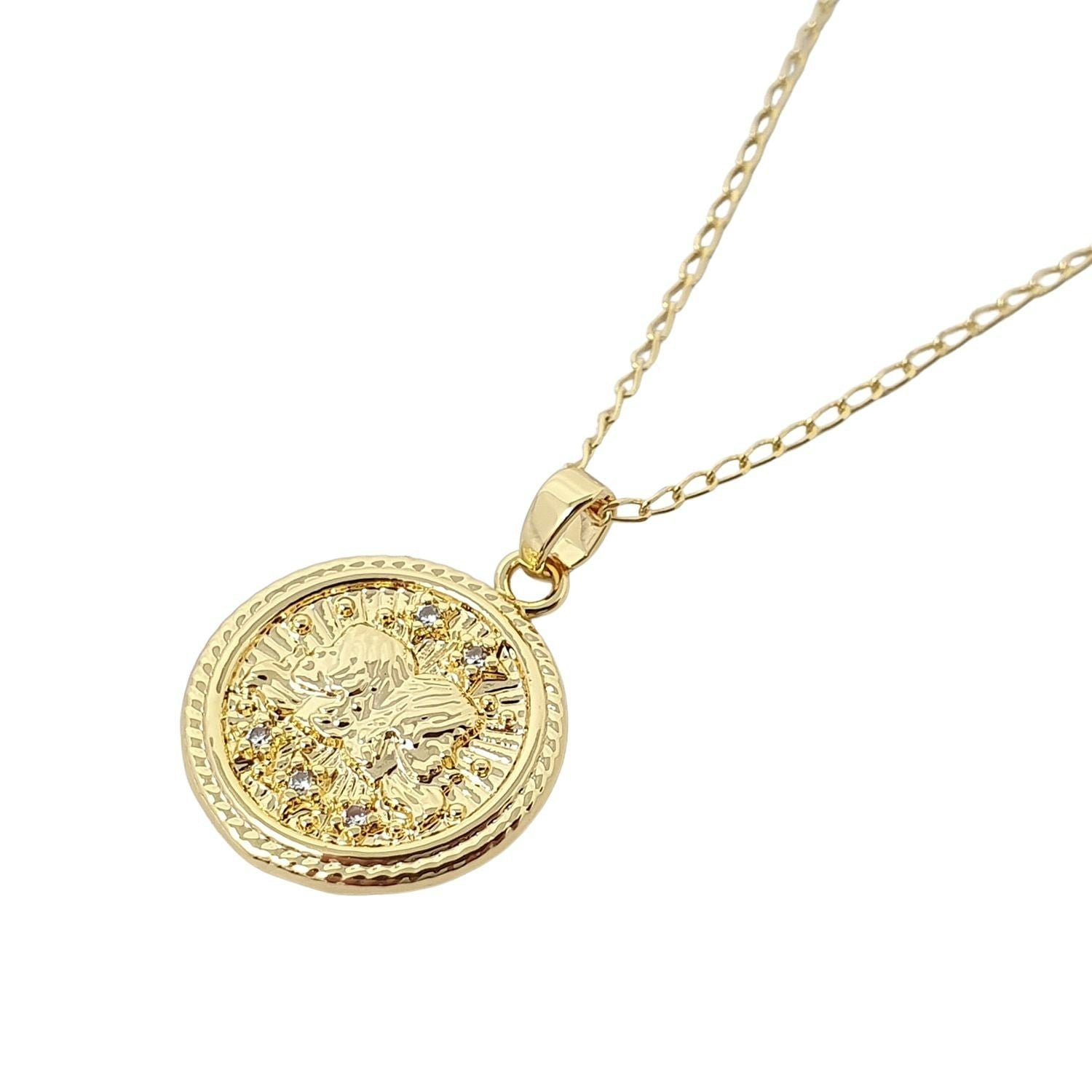 Harfi Gold Gemini Plated Zodiac Astrology Pendant Charm Necklace