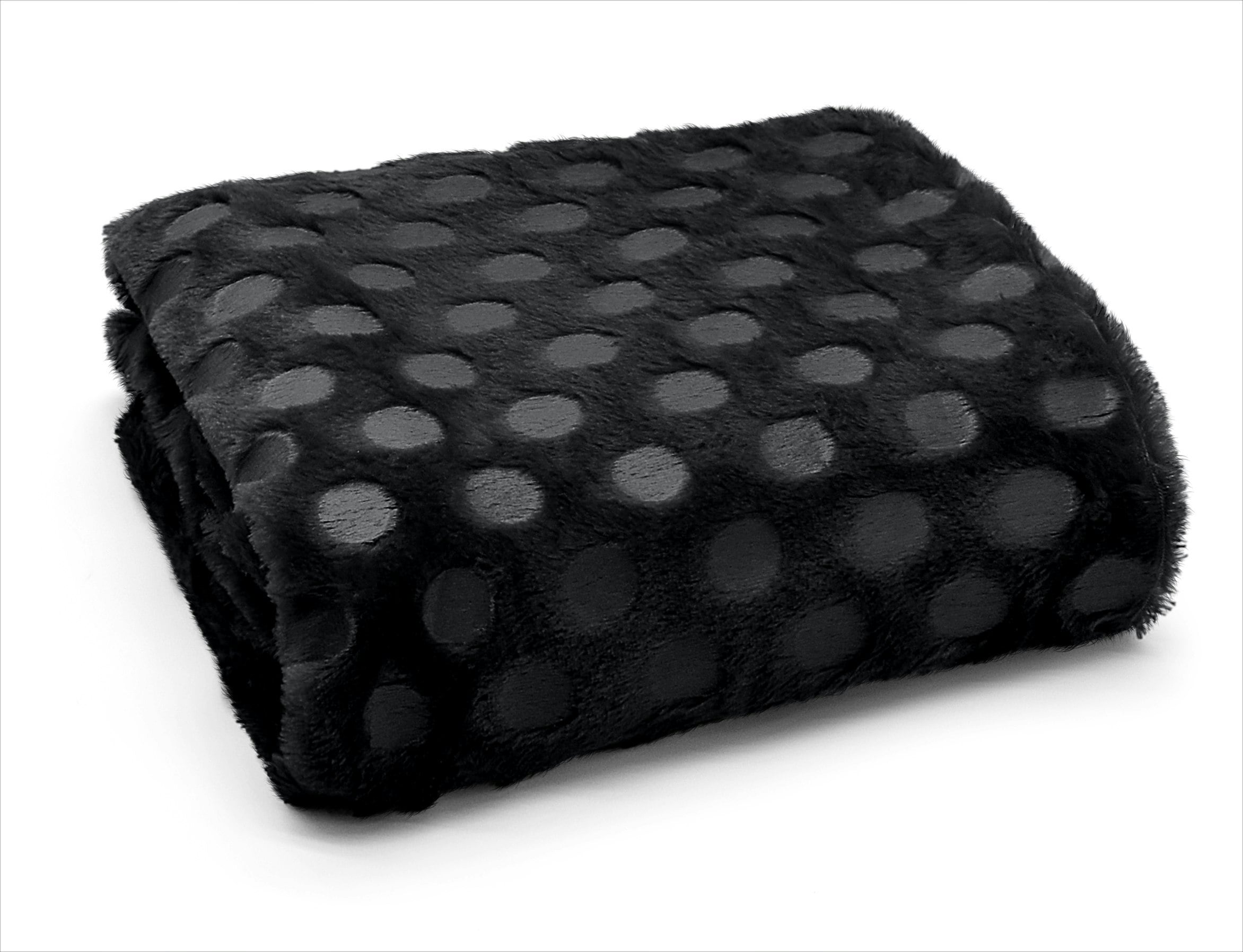 Rackhams Black Cosmo Circles Faux Fur Throw - 127Cm X 152Cm