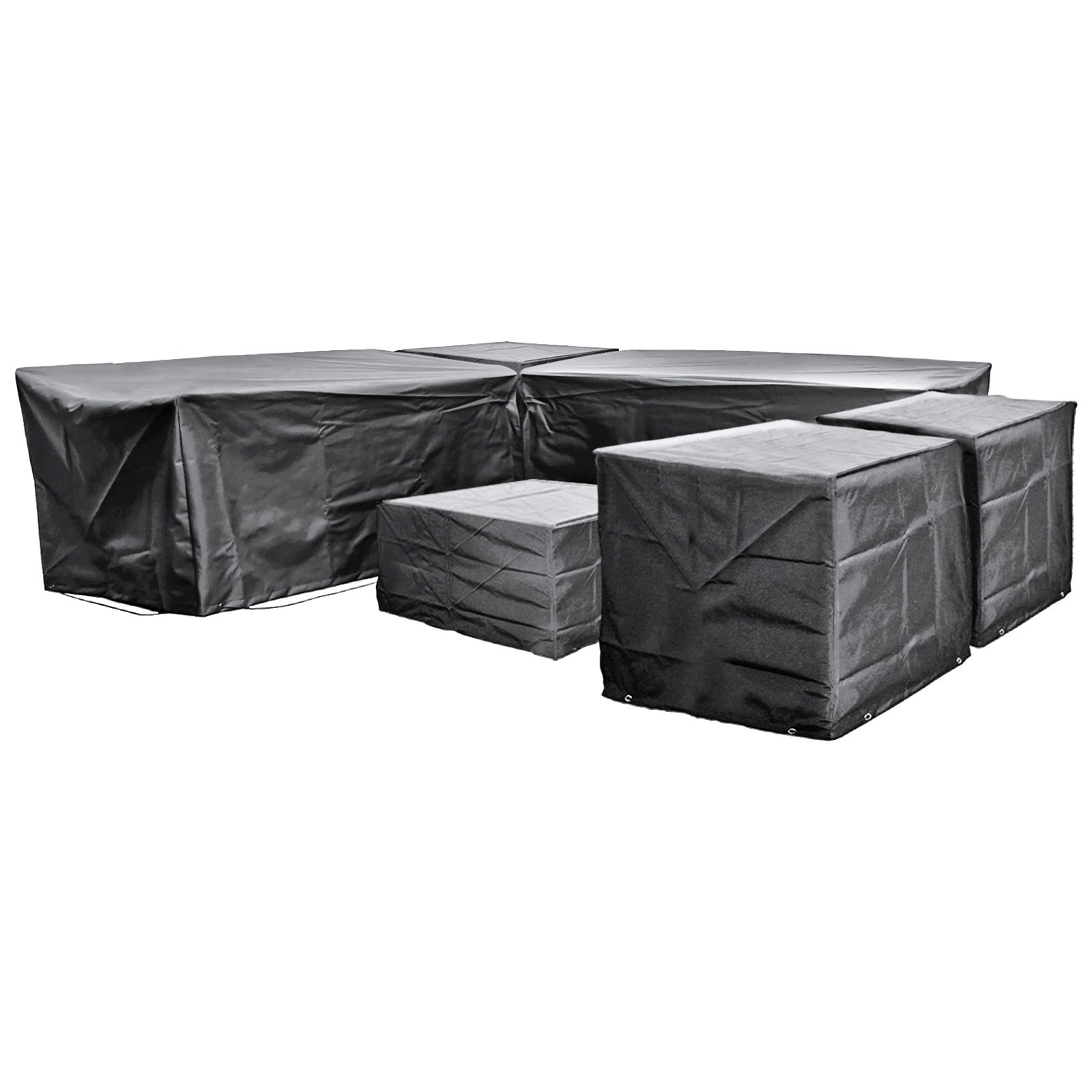 Rackhams Black Cozy Bay Ezbreathe Malta 8 Seat Twin Chair Furniture Set Cover In