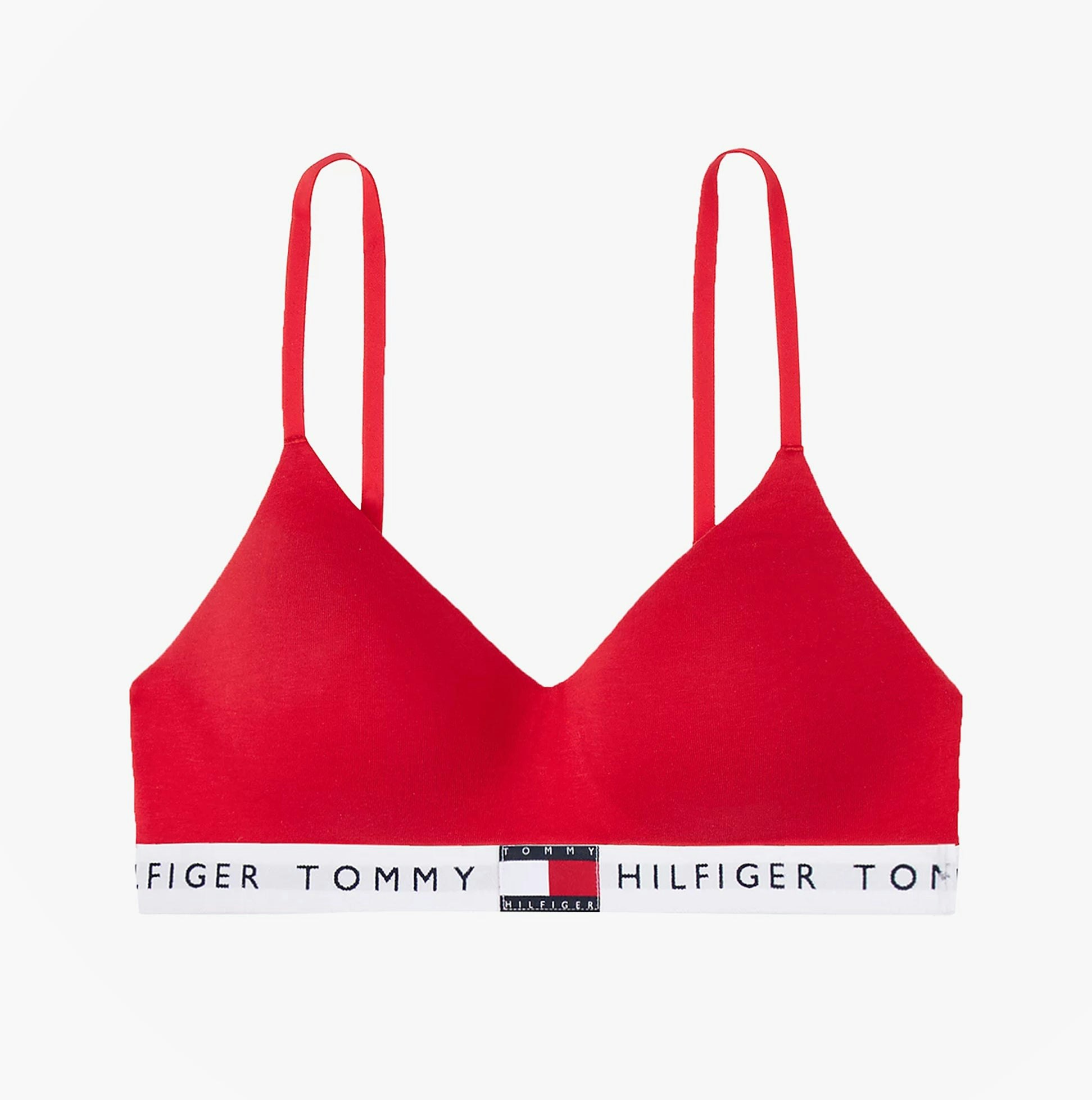 Tommy Hilfiger Women's Red Heritage Padded Push-Up Bralette Primary - Large