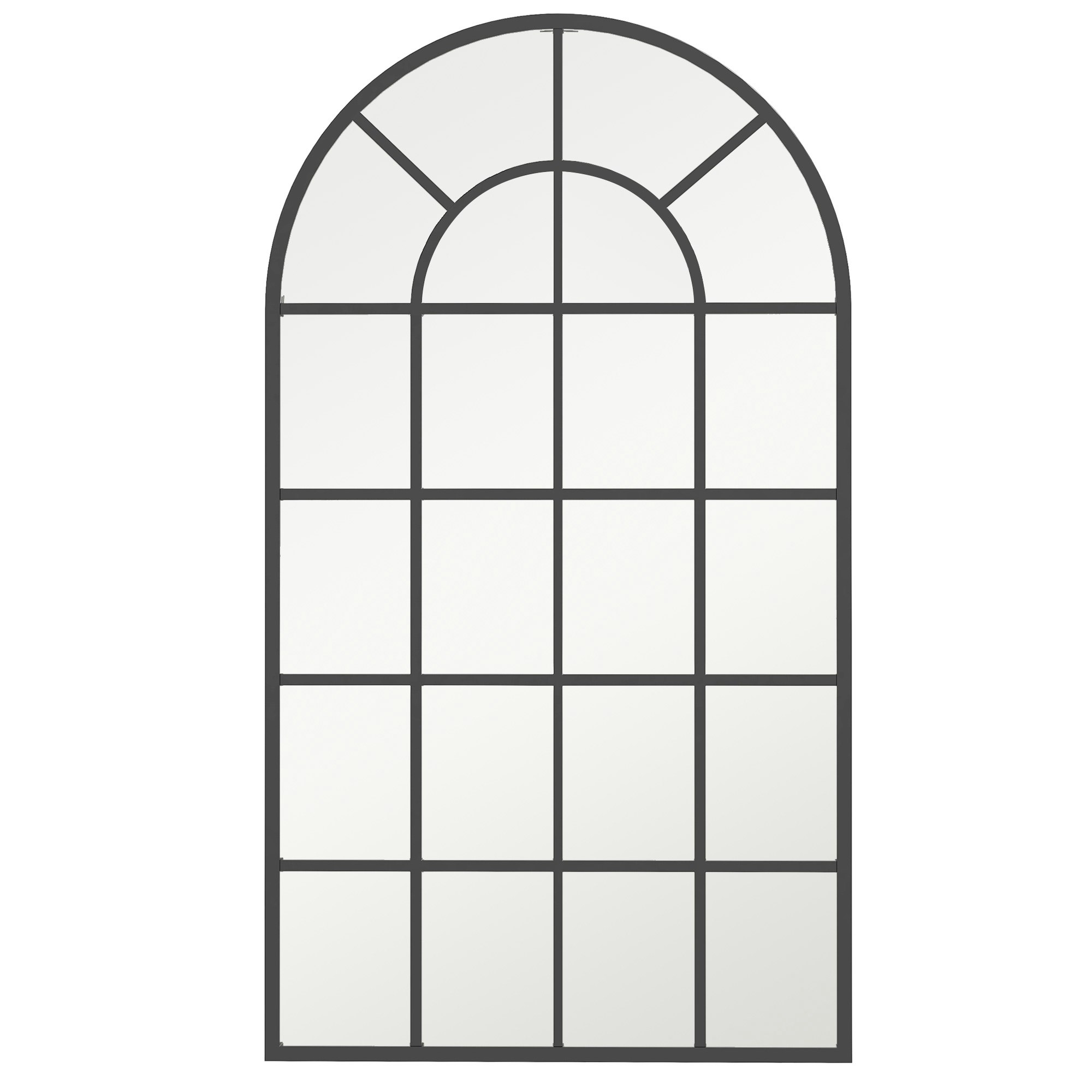 Homcom Black Modern Arch Window Wall Mirror For Living Room Bedroom - Size 110