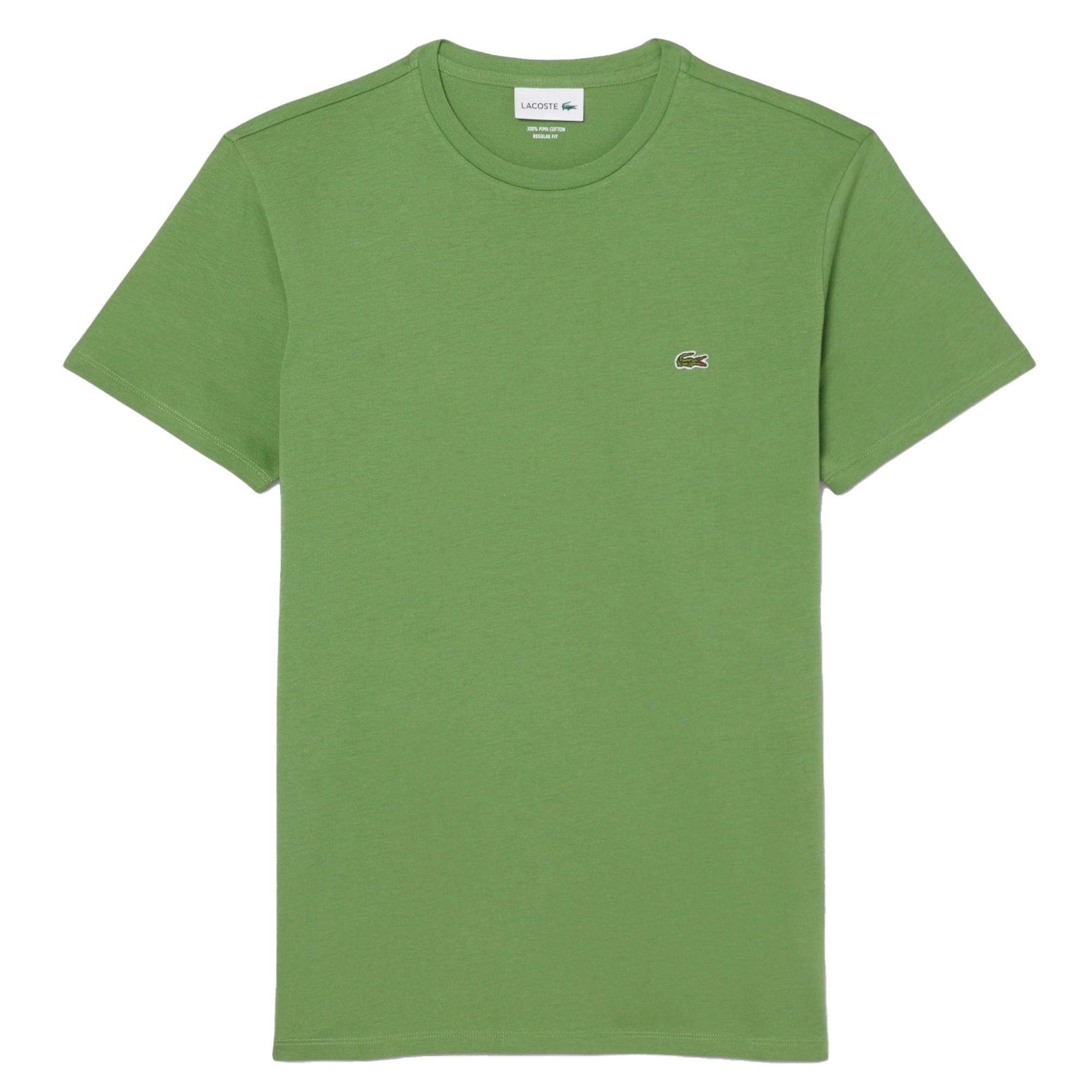 Lacoste Green Cotton Pima Crew Neck T-Shirt Lime - L