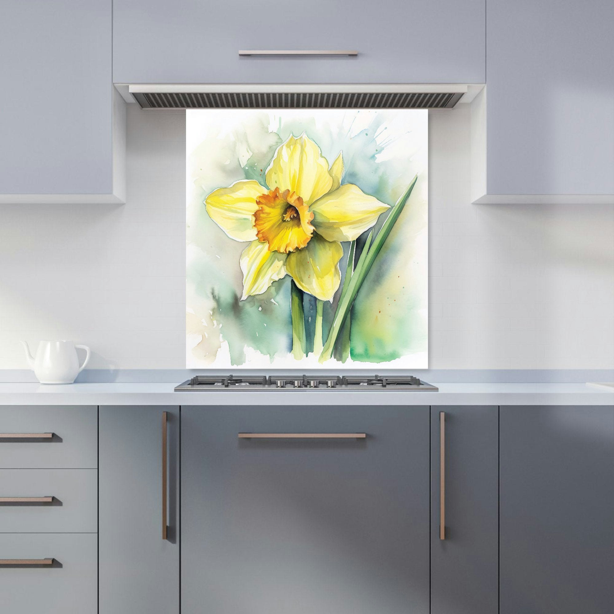 Warren Reed - Designer Watercolour Daffodil Kitchen Splashback - W700mm X H750mm