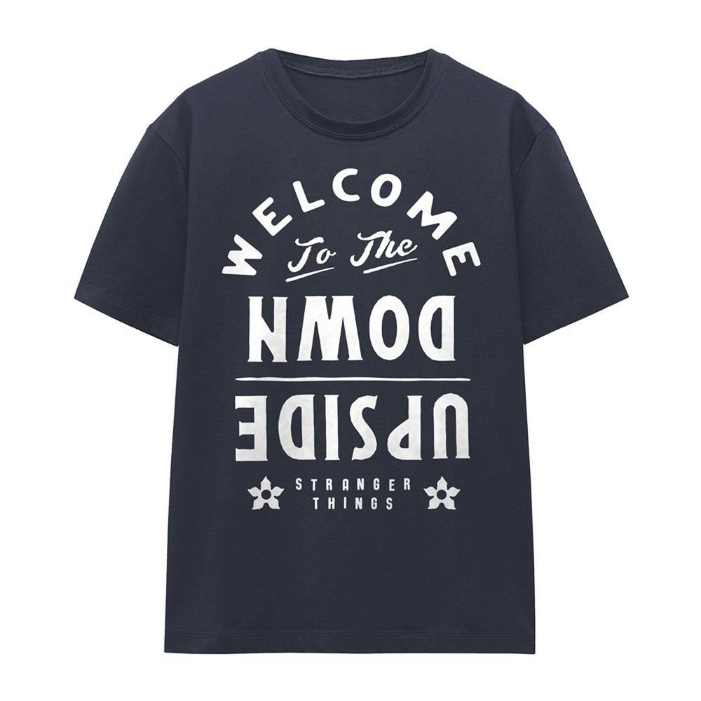 Stranger Things Women's Welcome To The Upside Down T-Shirt - Deep Navy - Xxl - Deep Navy