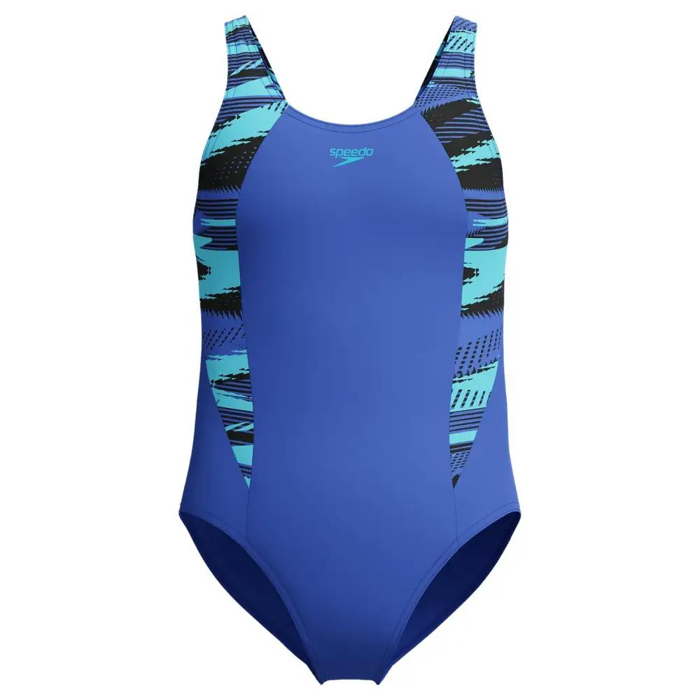Speedo Girls Blue Hyperboom Splice Muscleback Swimsuit - Age 5-6