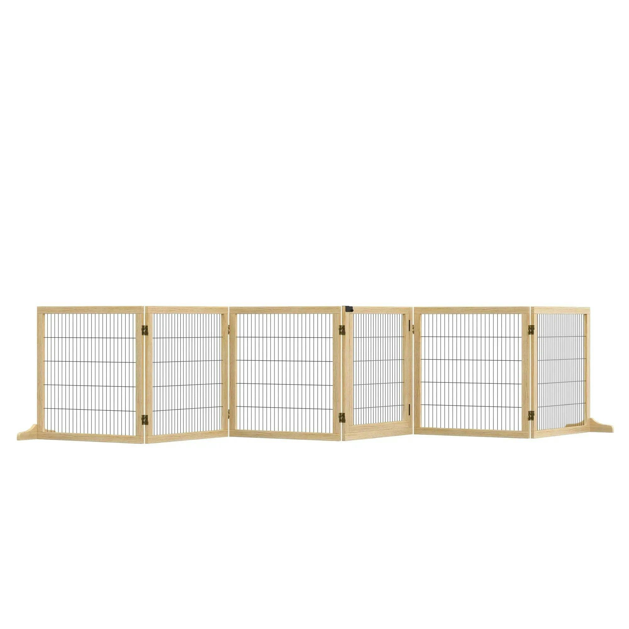 B&Q - Freestanding Pet Dog GateSix-Panel Foldable Wooden Playpen432Cm - Image 8