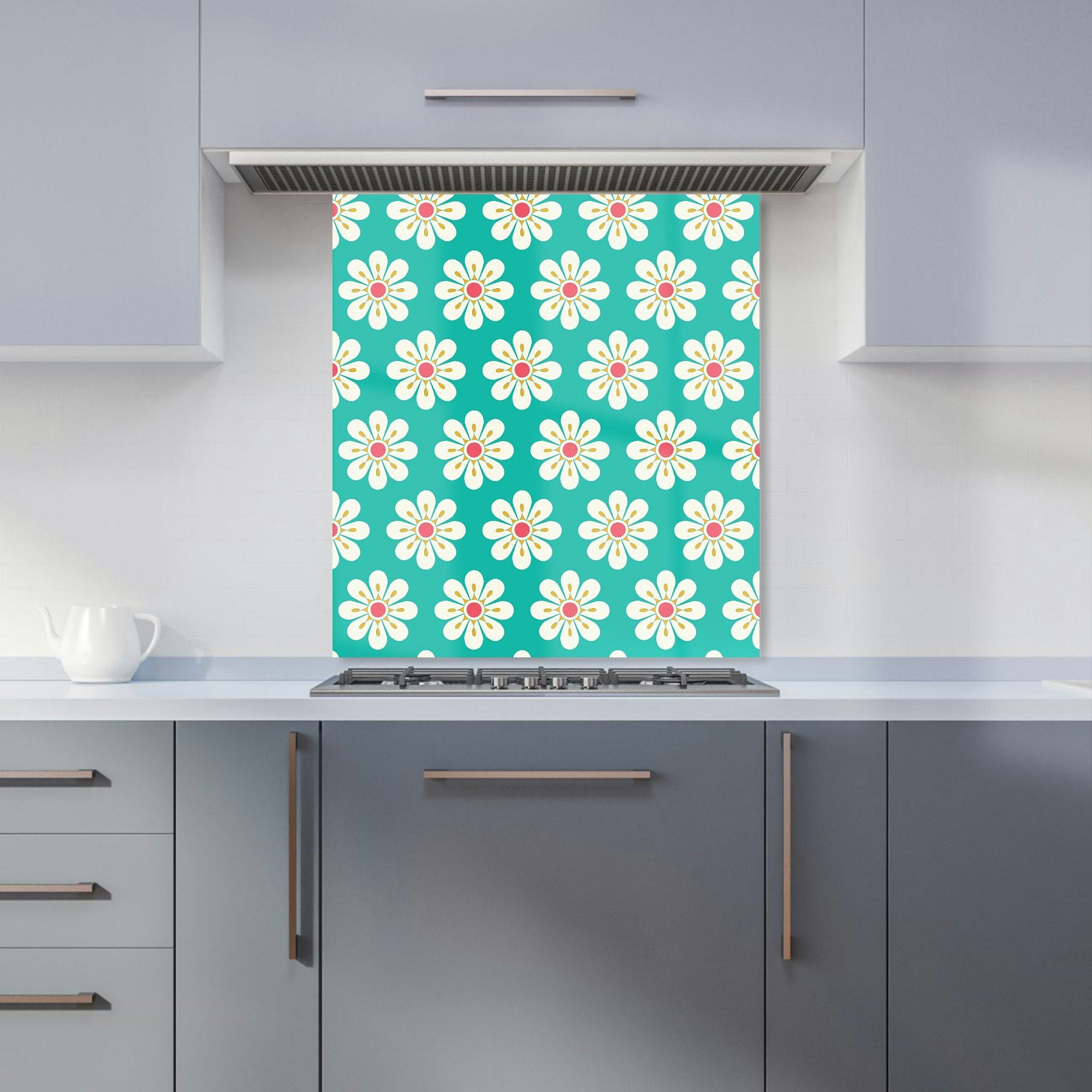 Warren Reed - Designer Daisy Pattern Kitchen Splashback - W600mm X H650mm