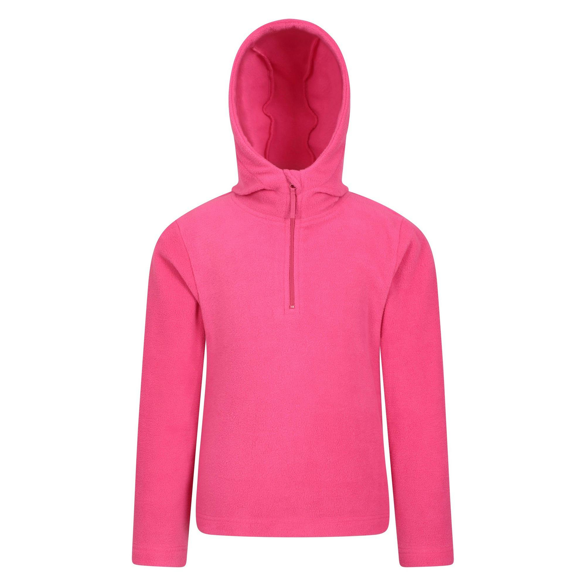 Mountain Warehouse Dark/Pink Childrens/Kids Camber Ii Fleece Hoodie - 7-8 Years - 100% Polyester