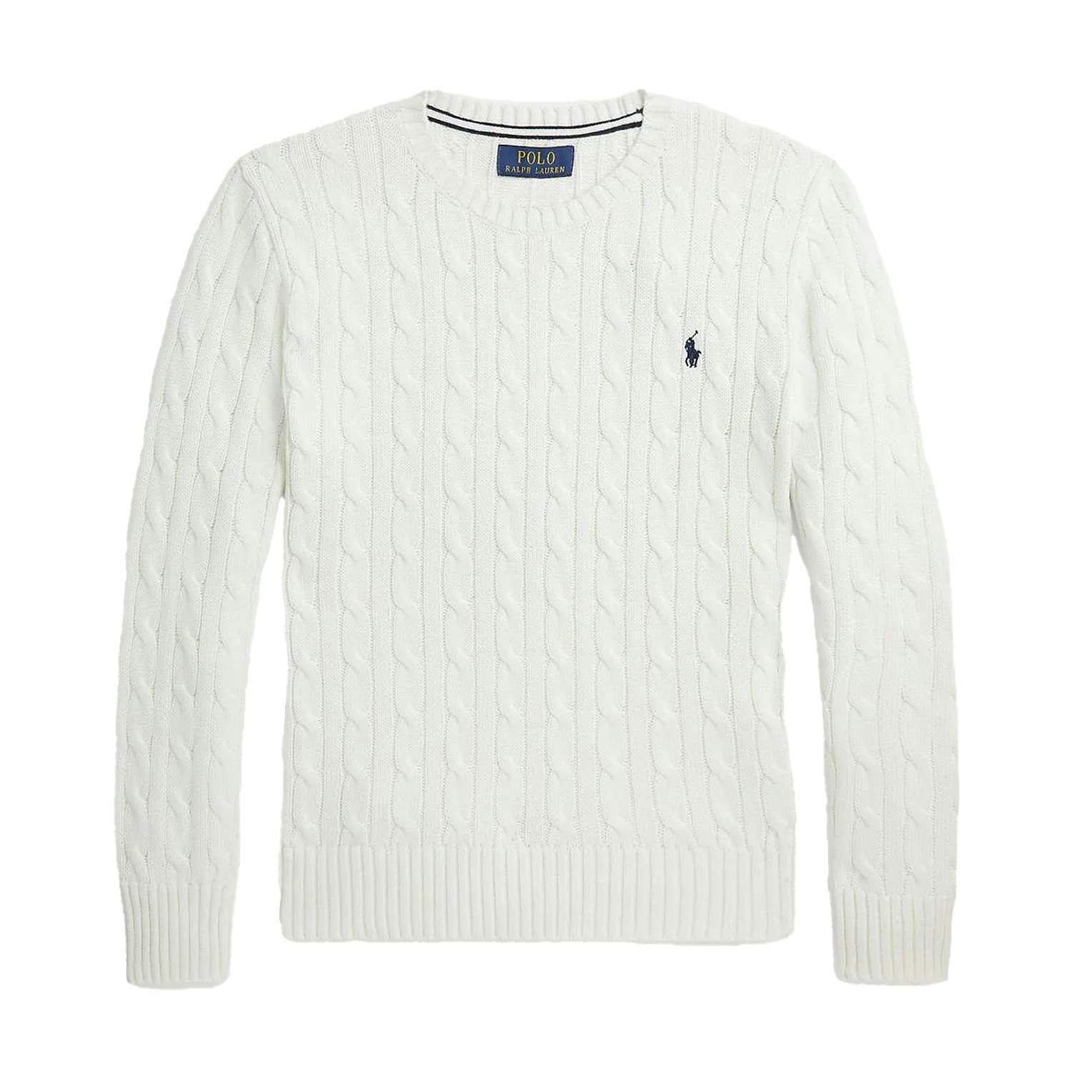 Ralph Lauren White Kids Cable Knit Regular Long-Sleeved Jumper - 8 Years - 100% Cotton