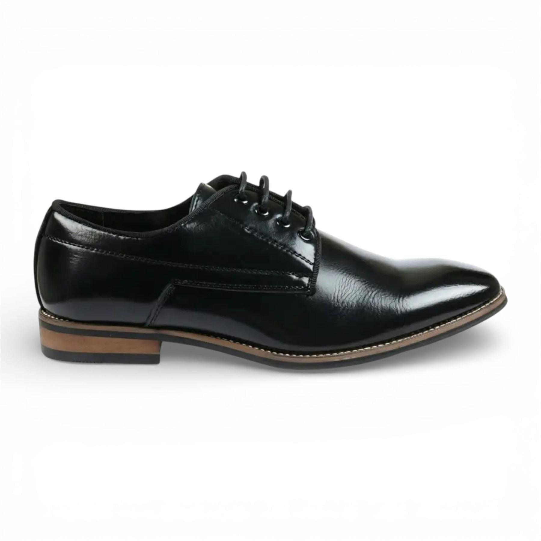 Dolcetto Men's Black Classic Plain Toe Lace-Up Derby Brogue Formal Shoes - Uk 7 | Eu 41 | Us 8